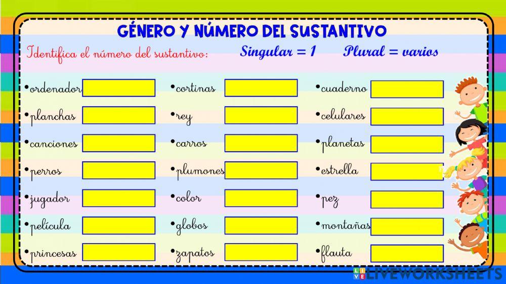 Género y número del sustantivo