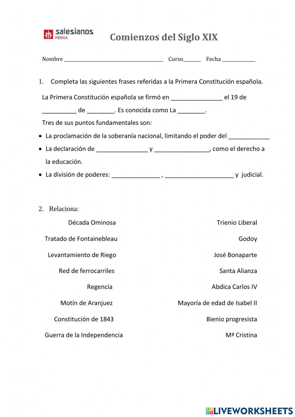 Principios del siglo XIX en España