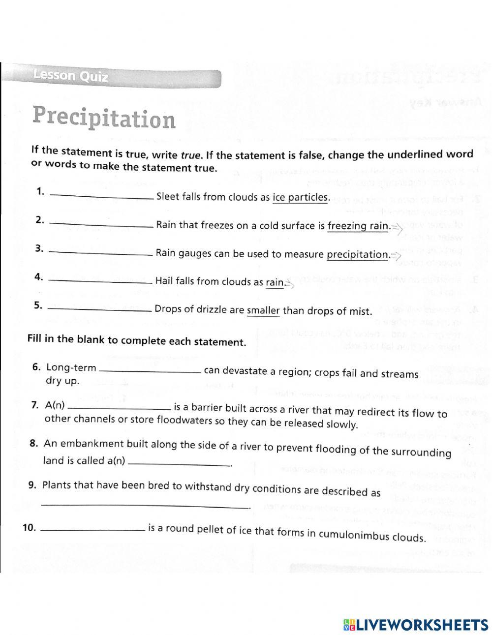 Precipitation Quiz