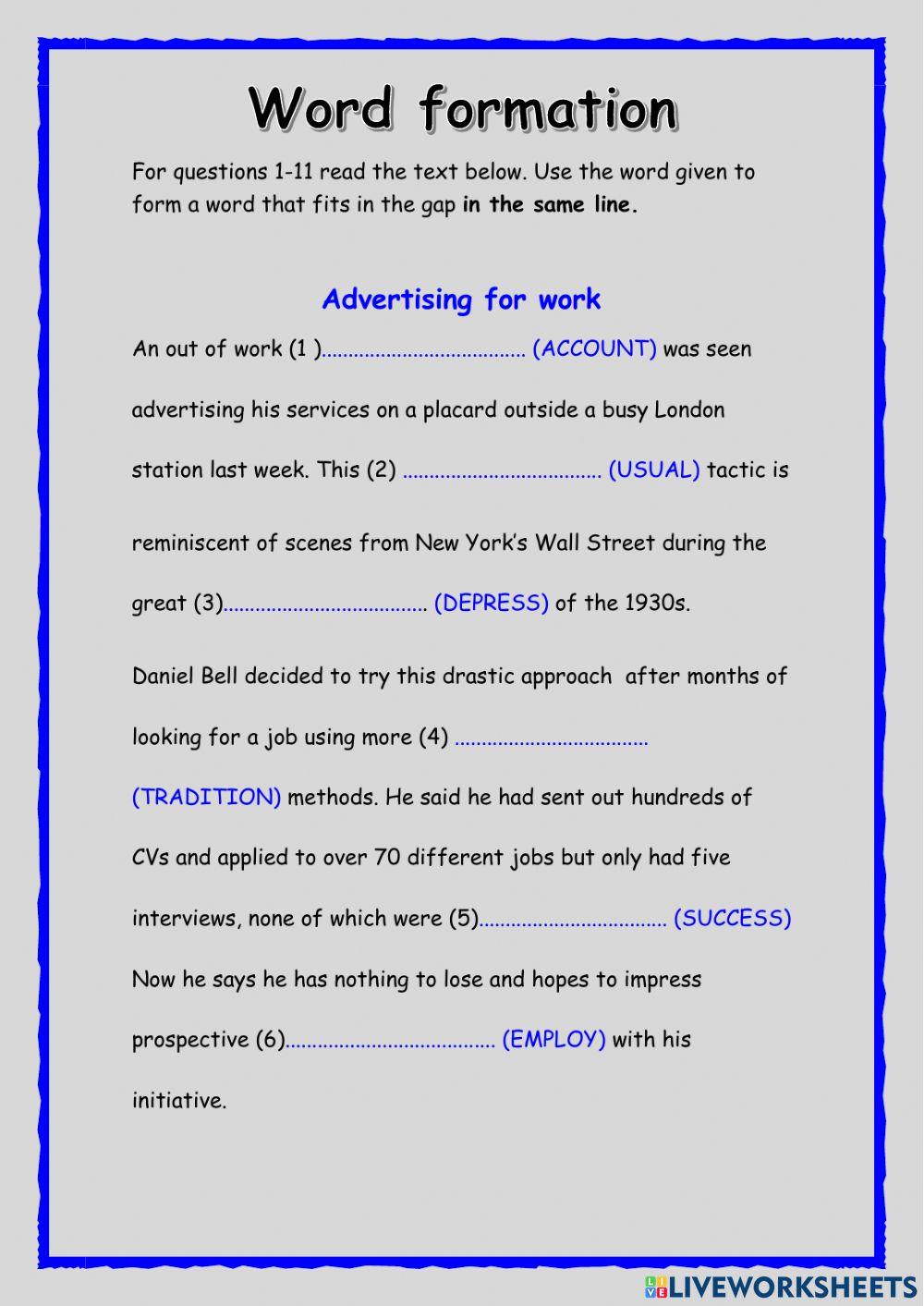 Word formation Word formation