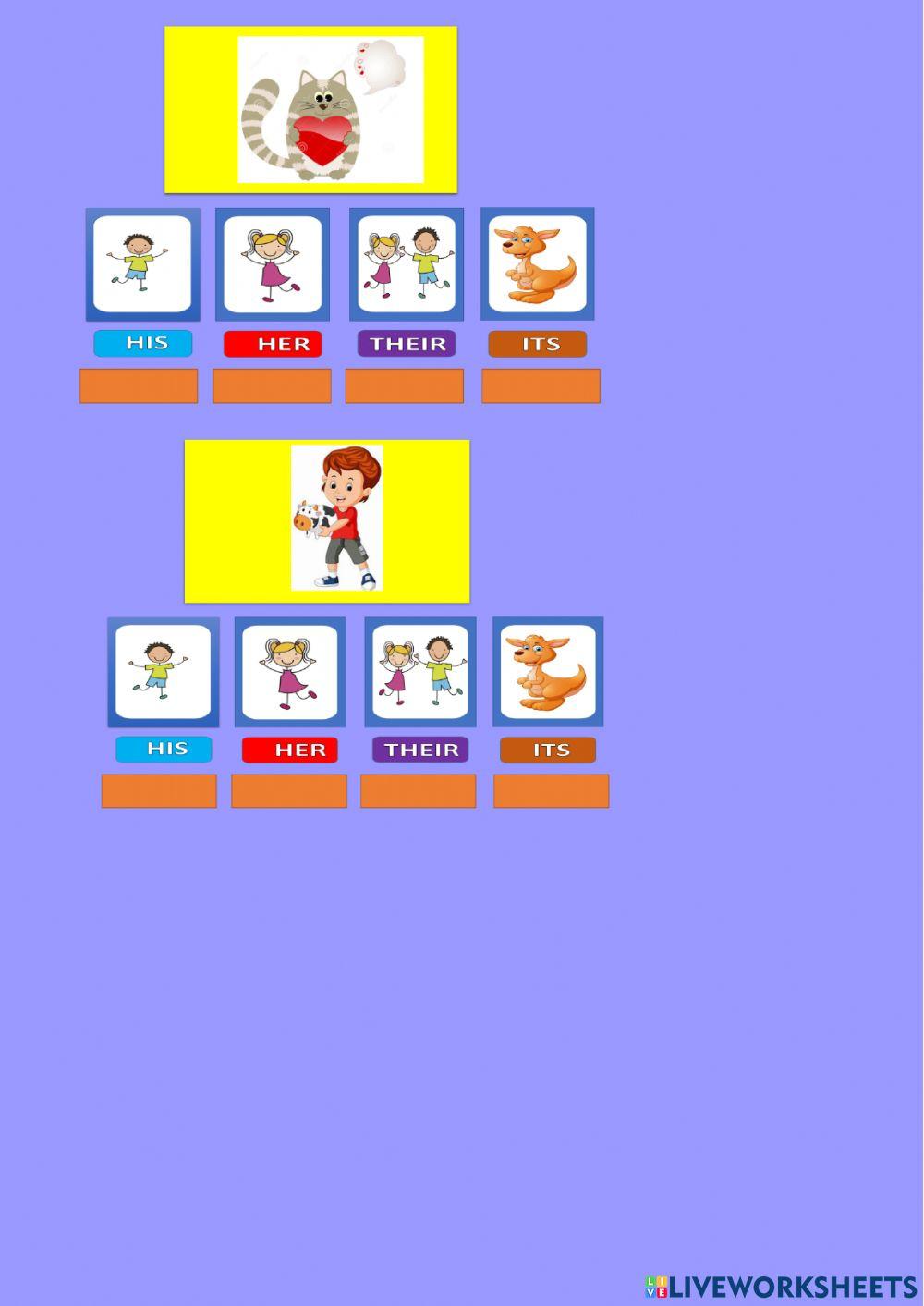 Possessive pronouns online exercise for beginners Live Worksheets