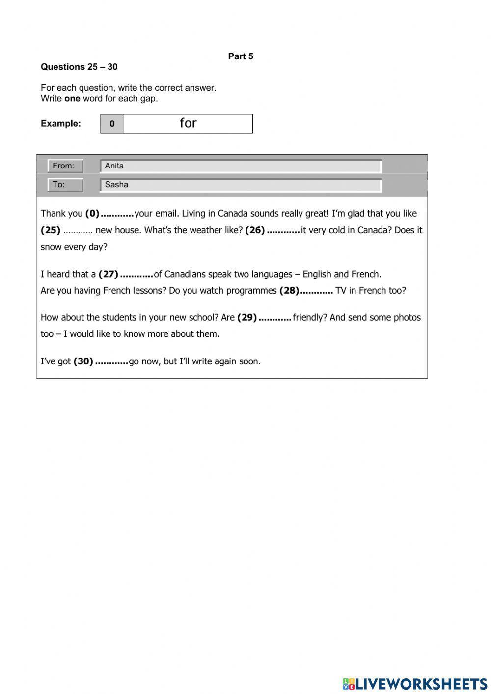 Key for Schools 2020 Reading