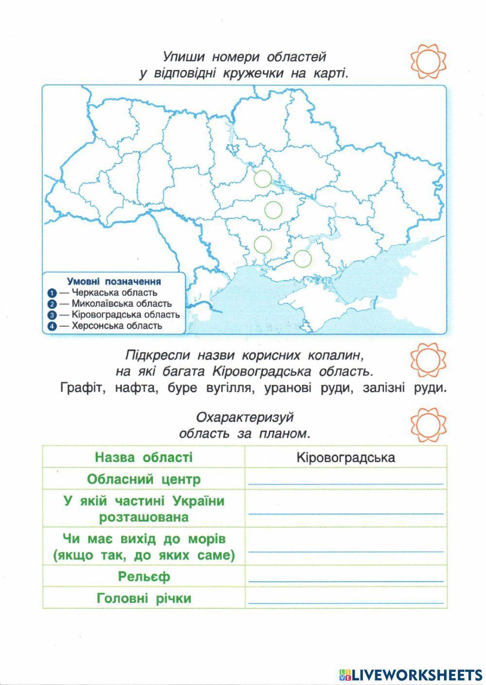 ДР Інтелект Географія Кіровоградська та Черкаська області