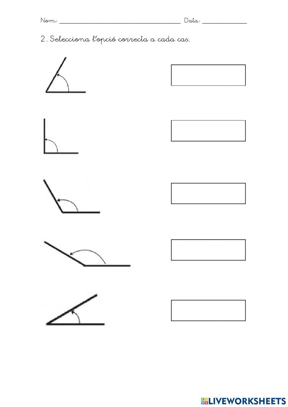 Classificació d'angles