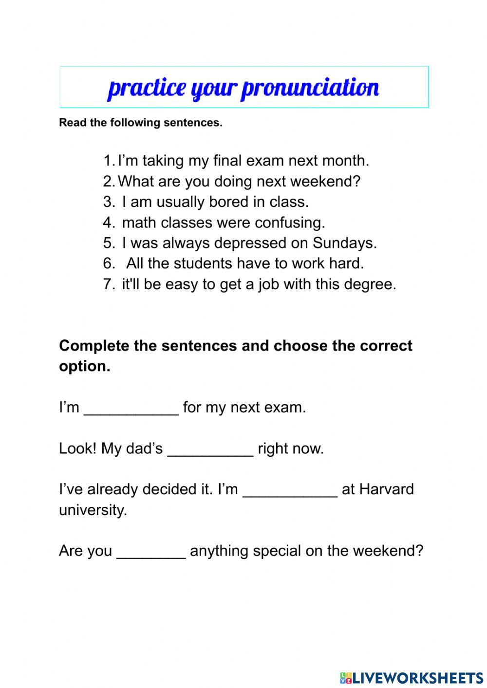 Present continuous and going to