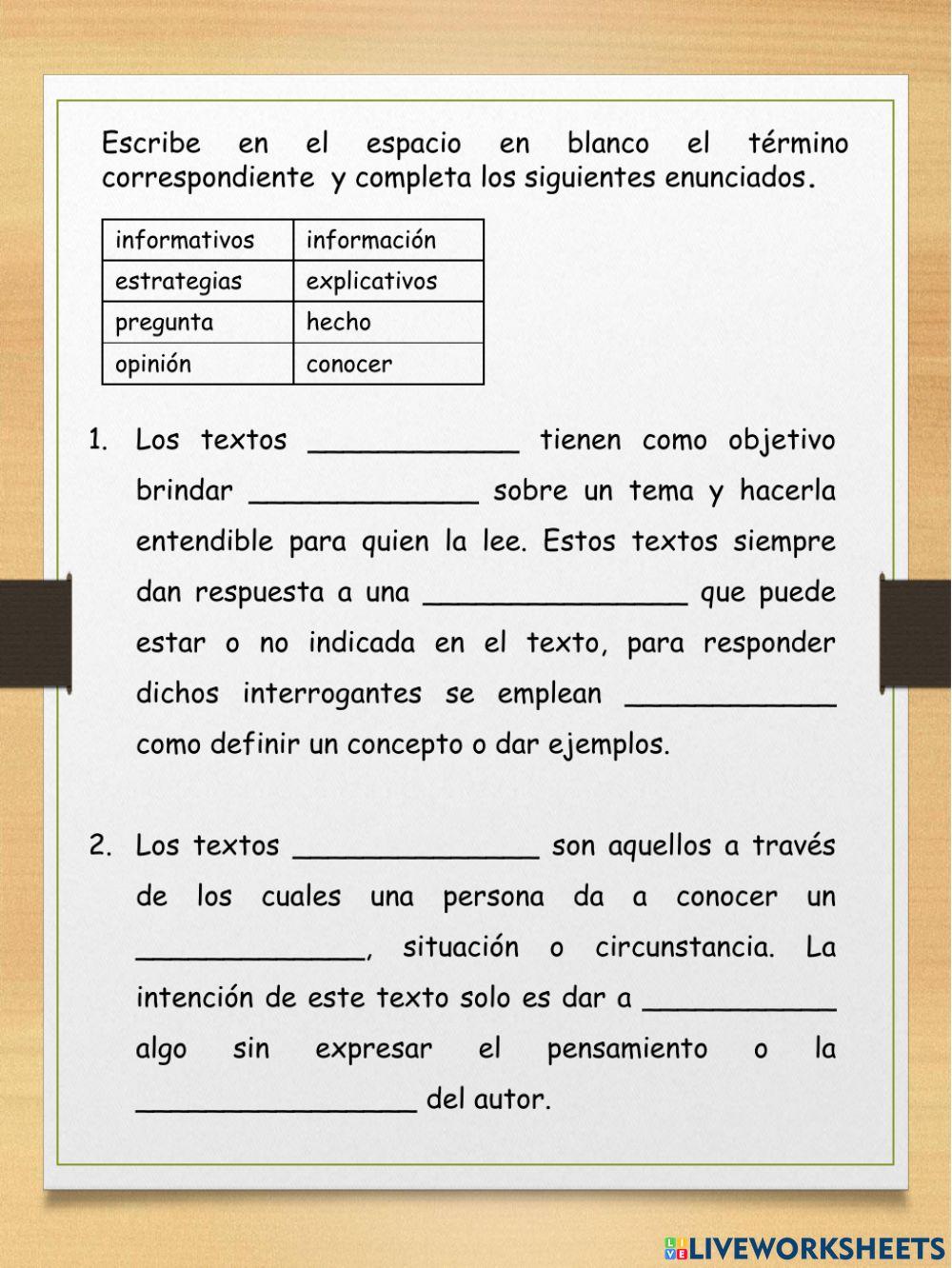 Textos explicativos