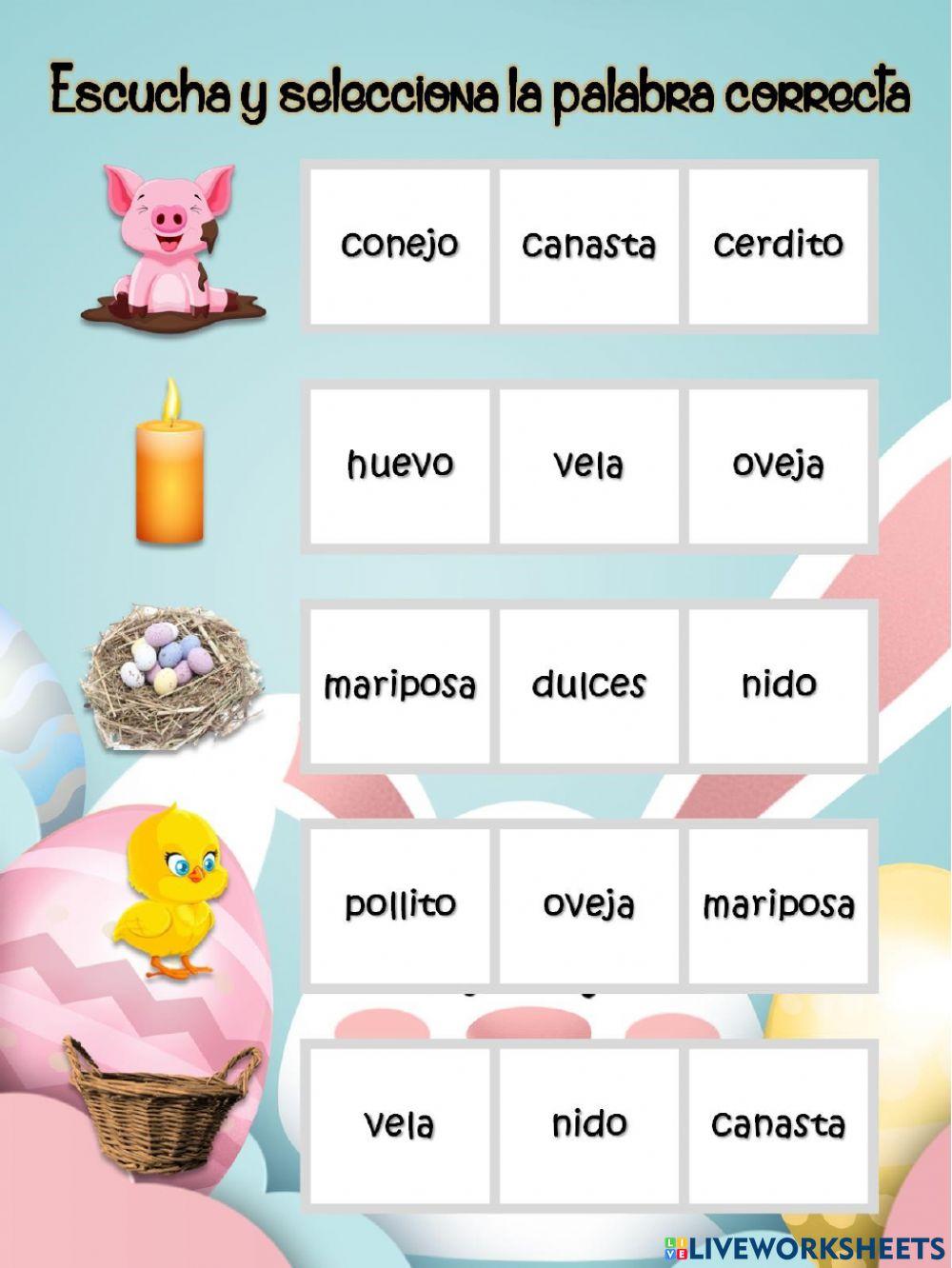 Vocabulario de Pascua