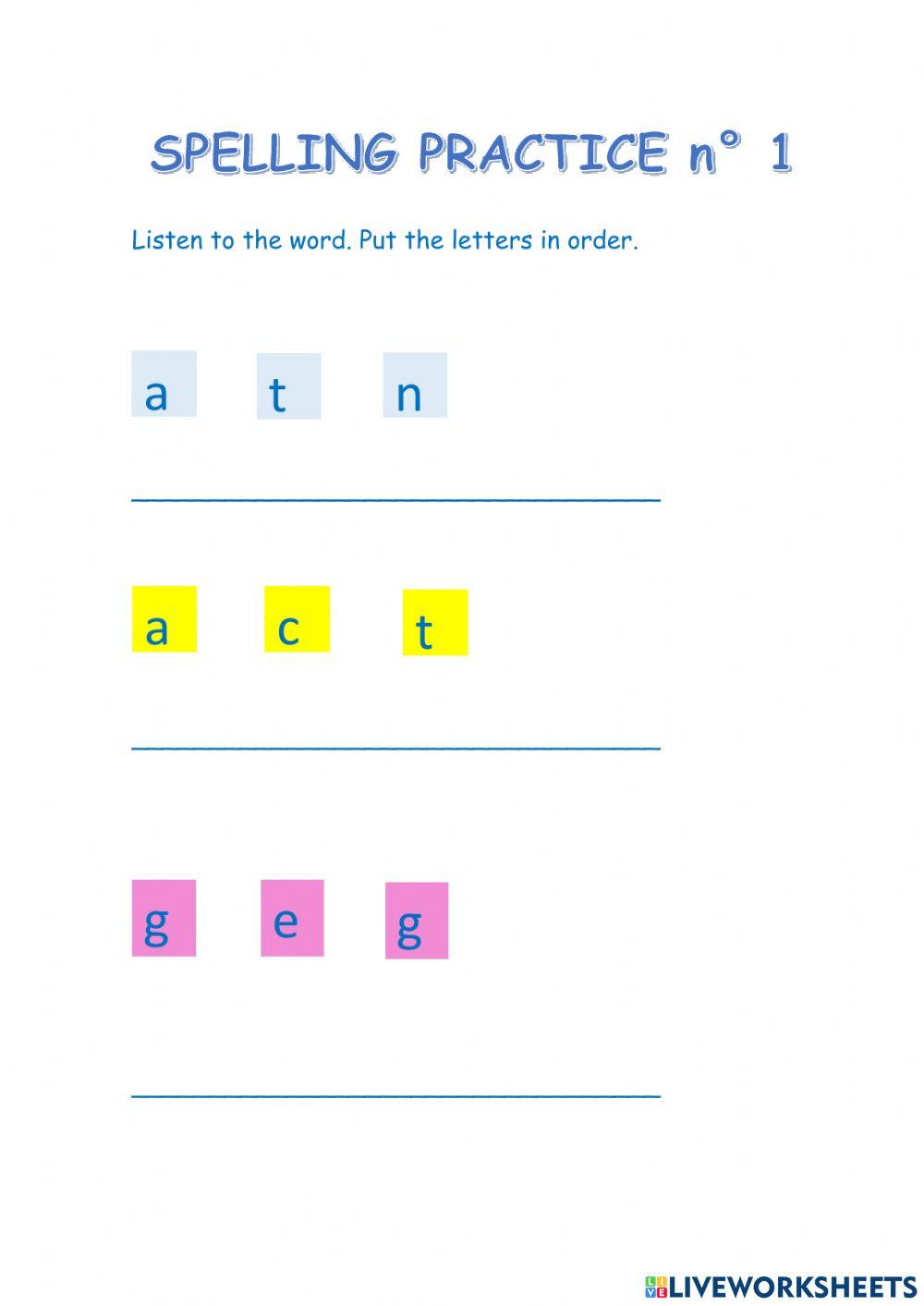 Spelling Practice n°1