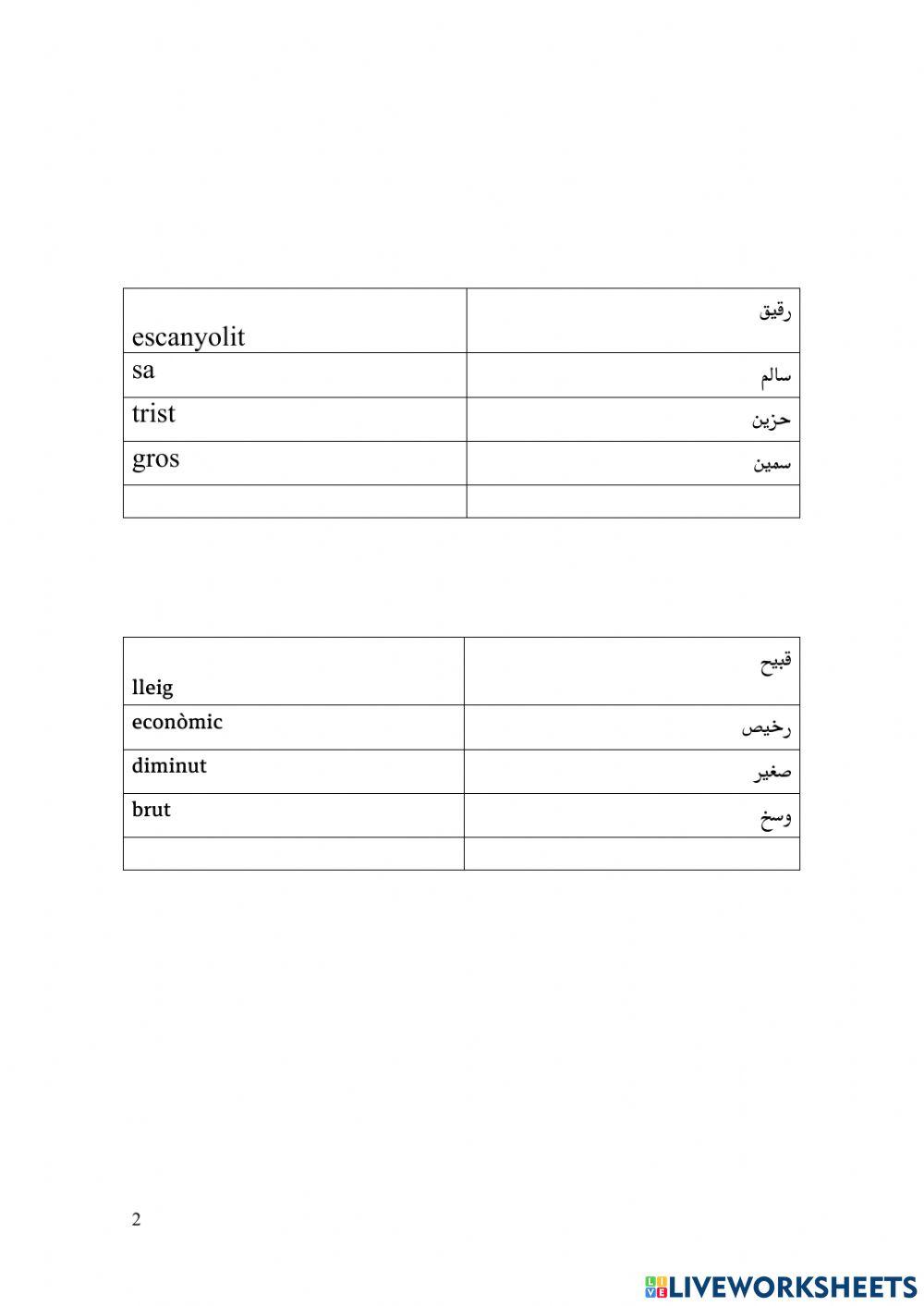 Sinonímia i antonímia مُرادفات و أضداد 1
