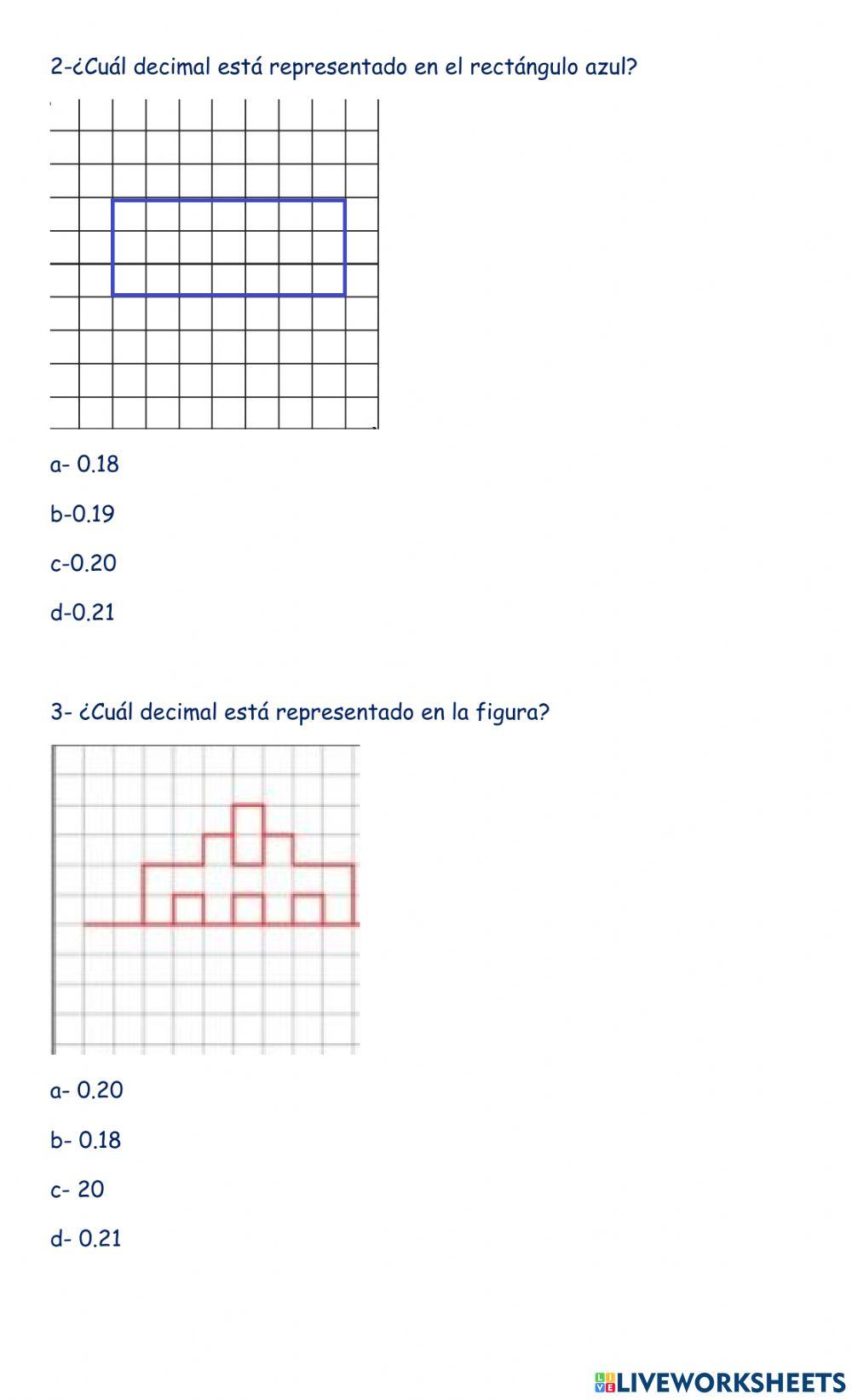 Identificar el decimal de la figura