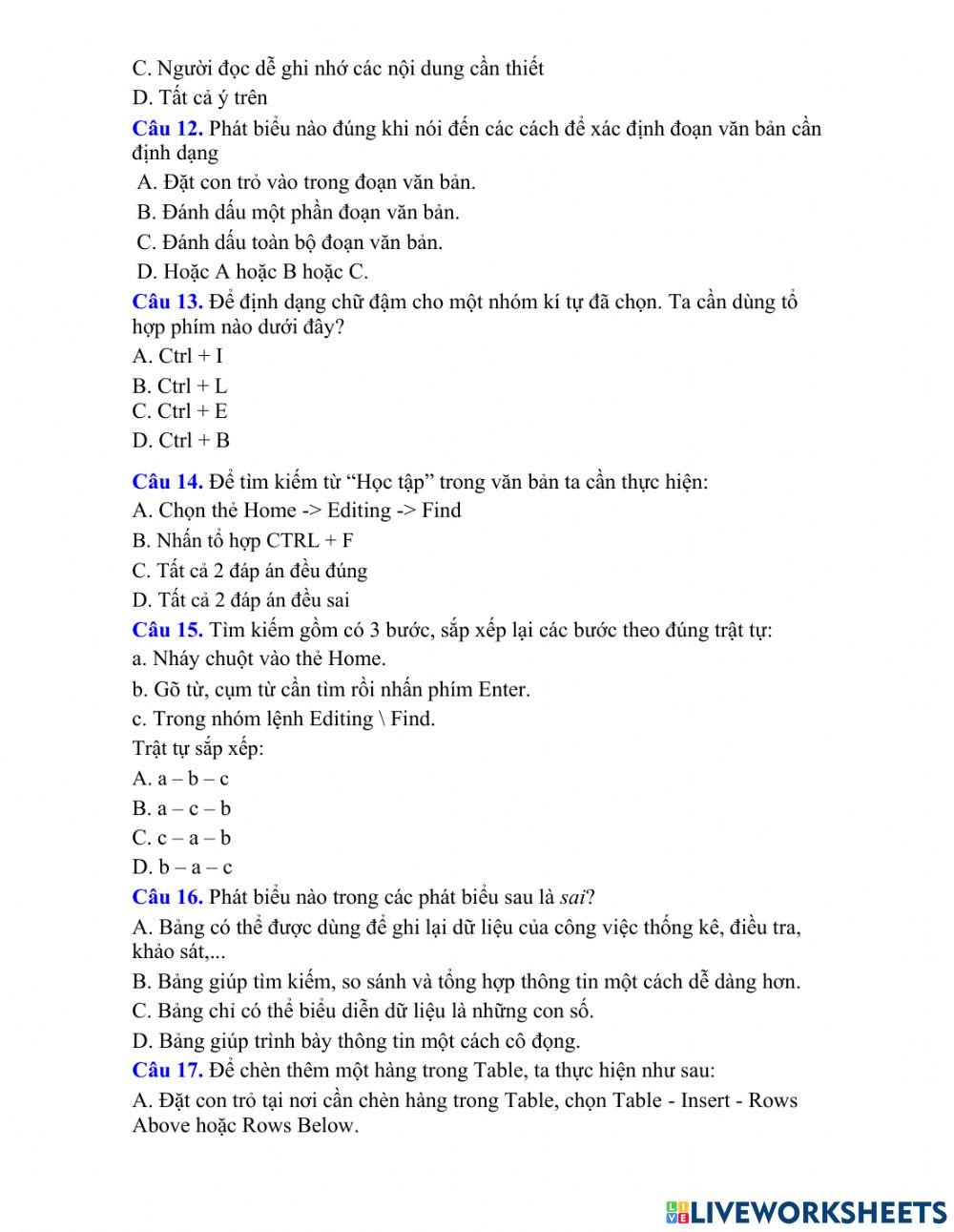 Ôn tập học kì 2 tin 6 năm 21-22