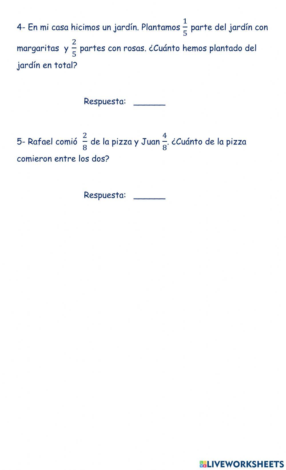 Suma de fracciones homogéneas