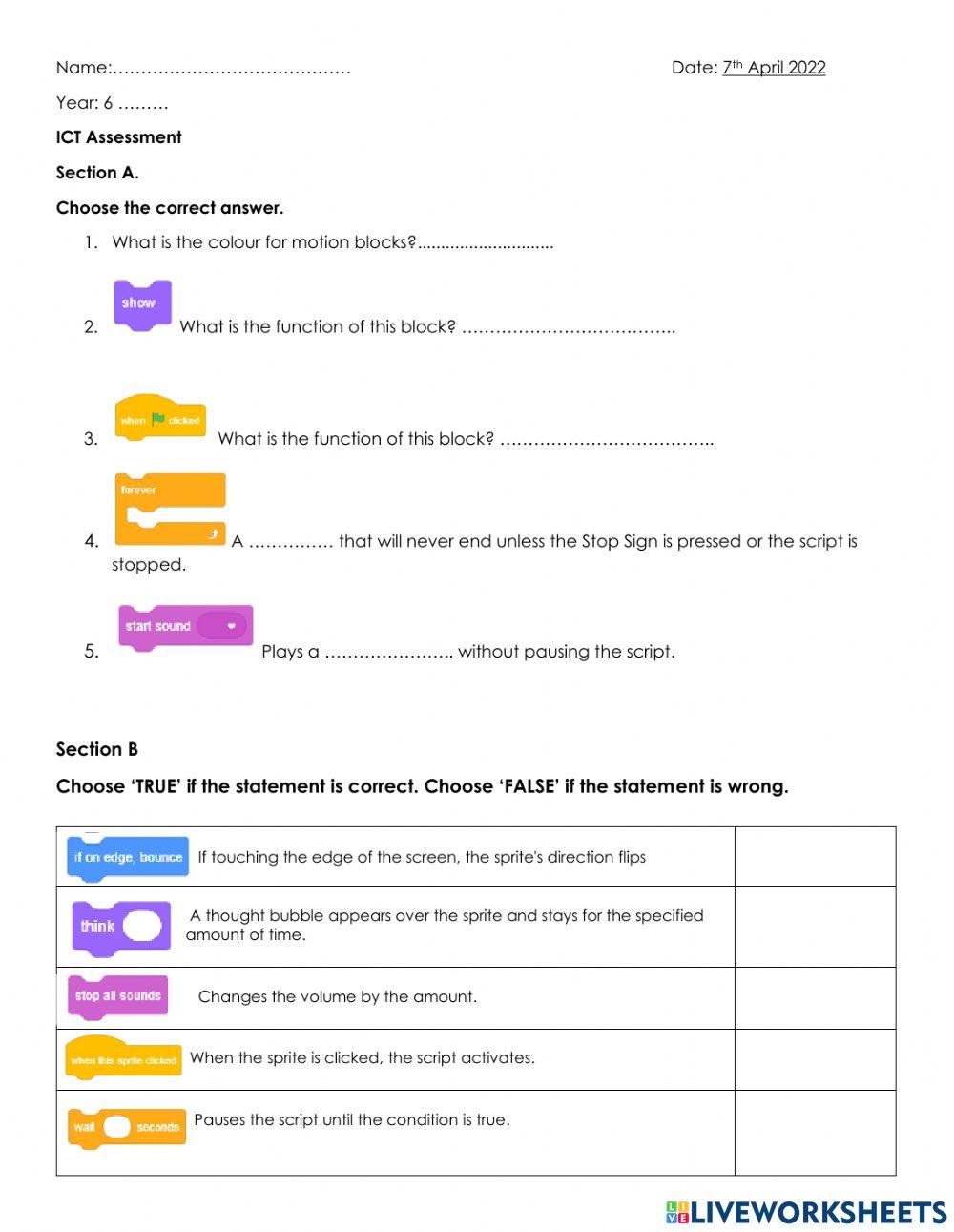 Scratch LiveWorksheets 1986957