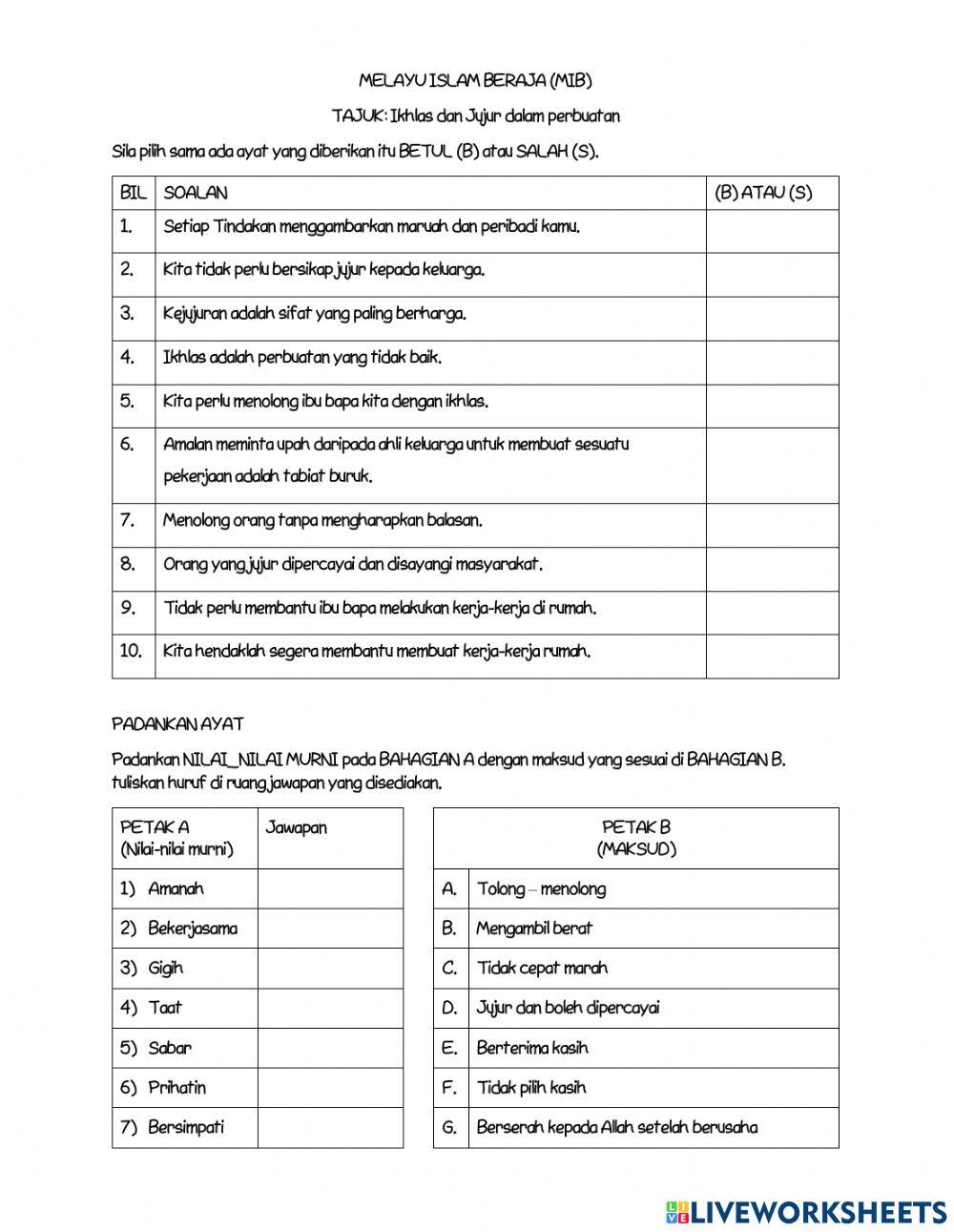 Ikhlas dan Jujur Dalam Perbuatan