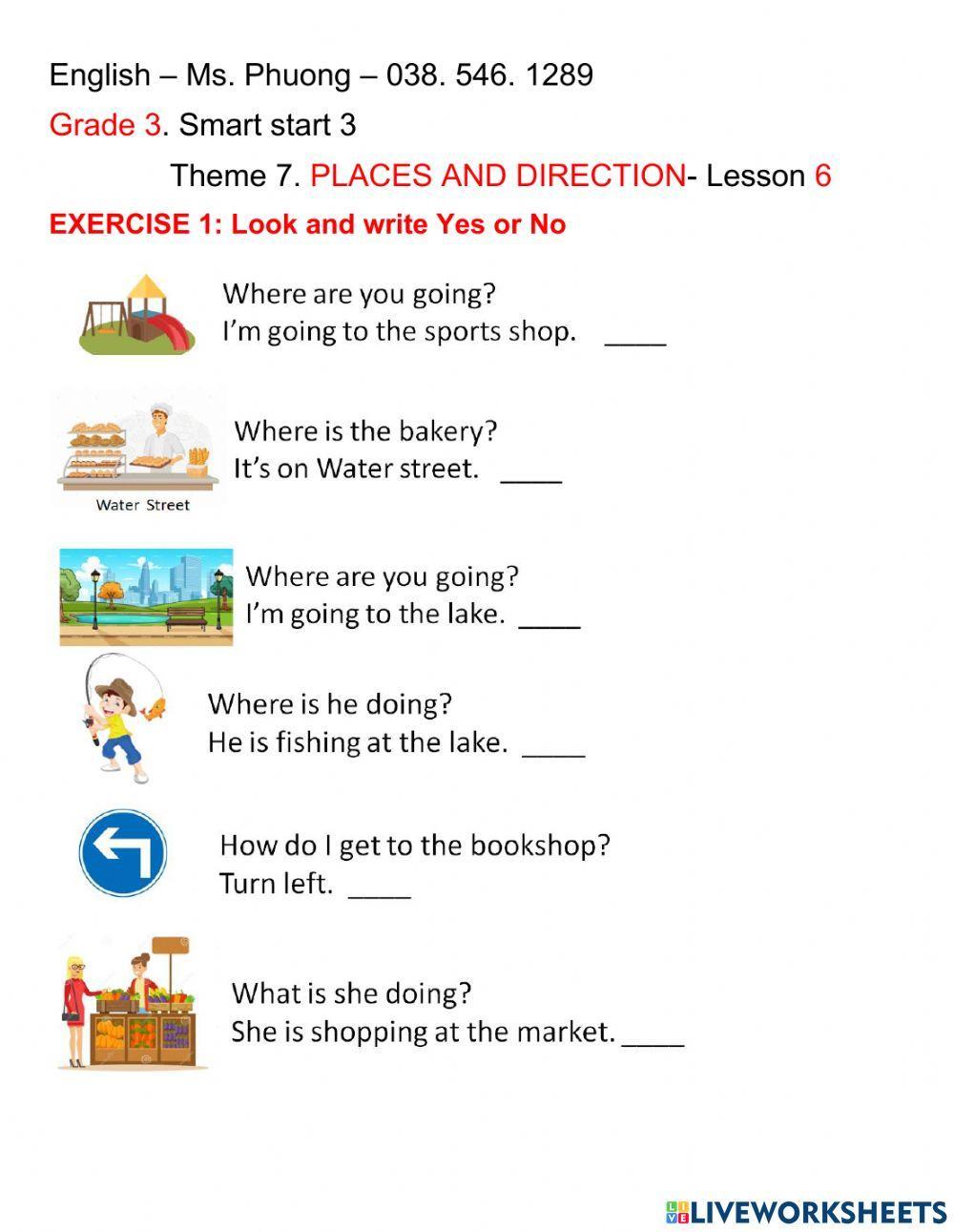 Places and direction - lesson 6