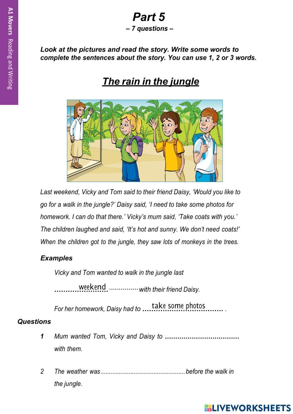 Reading and writing movers test