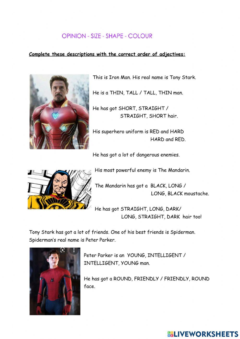 Adjectives Word Order