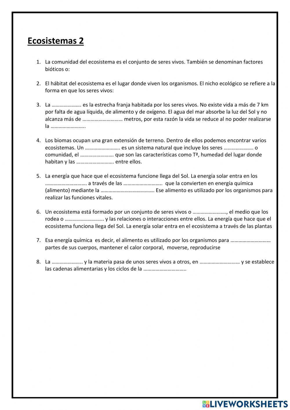 Los ecosistemas