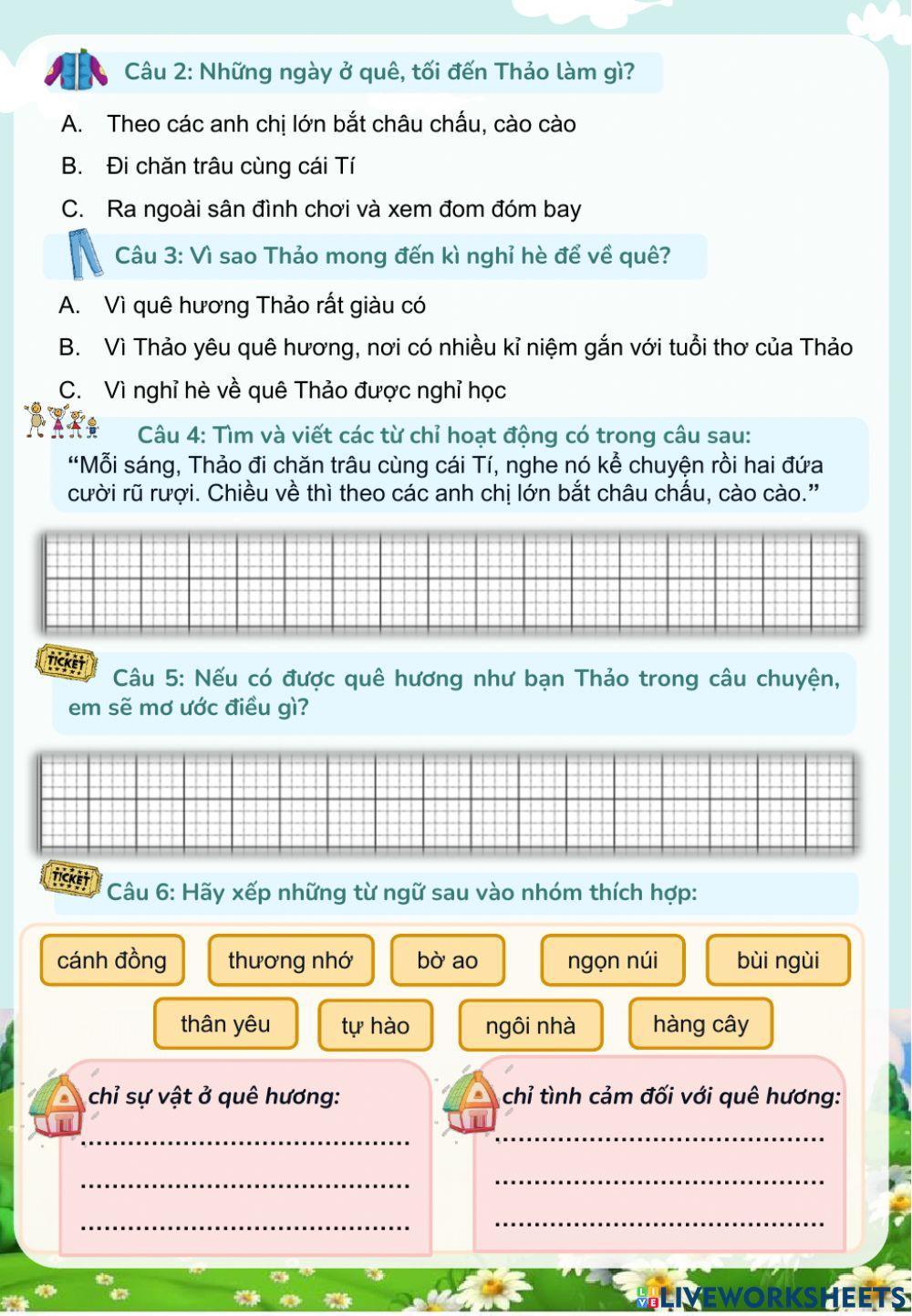 Lớp 2 - Tiếng việt - Tuần 25 - Đề 1