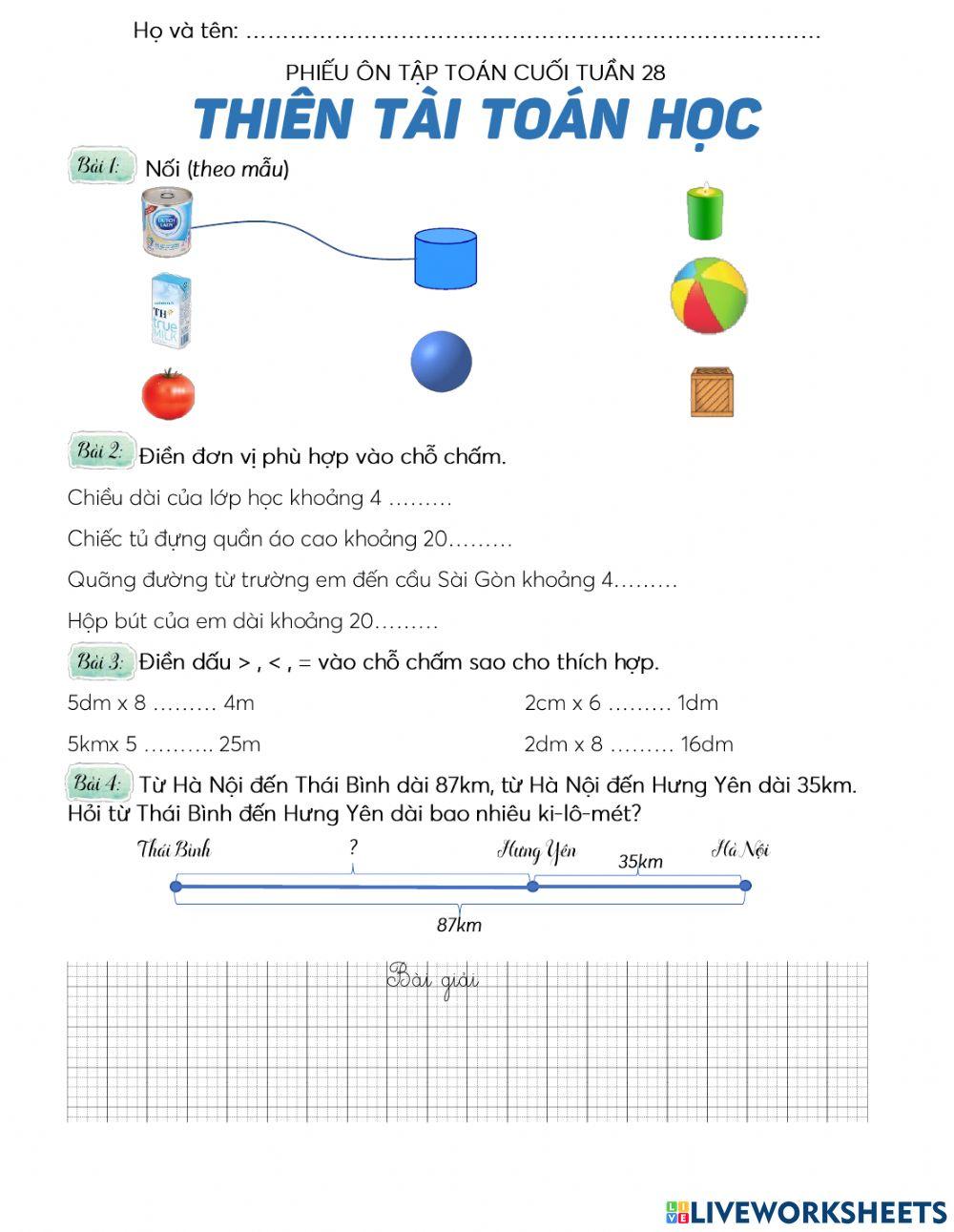 Bài ôn tập tuần 28