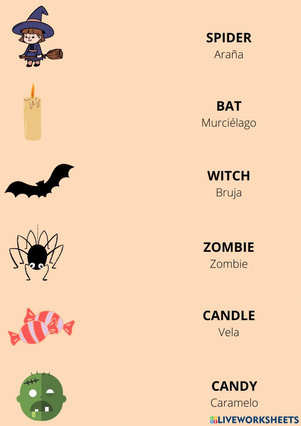 Vocabulario Halloween Inglés - Español