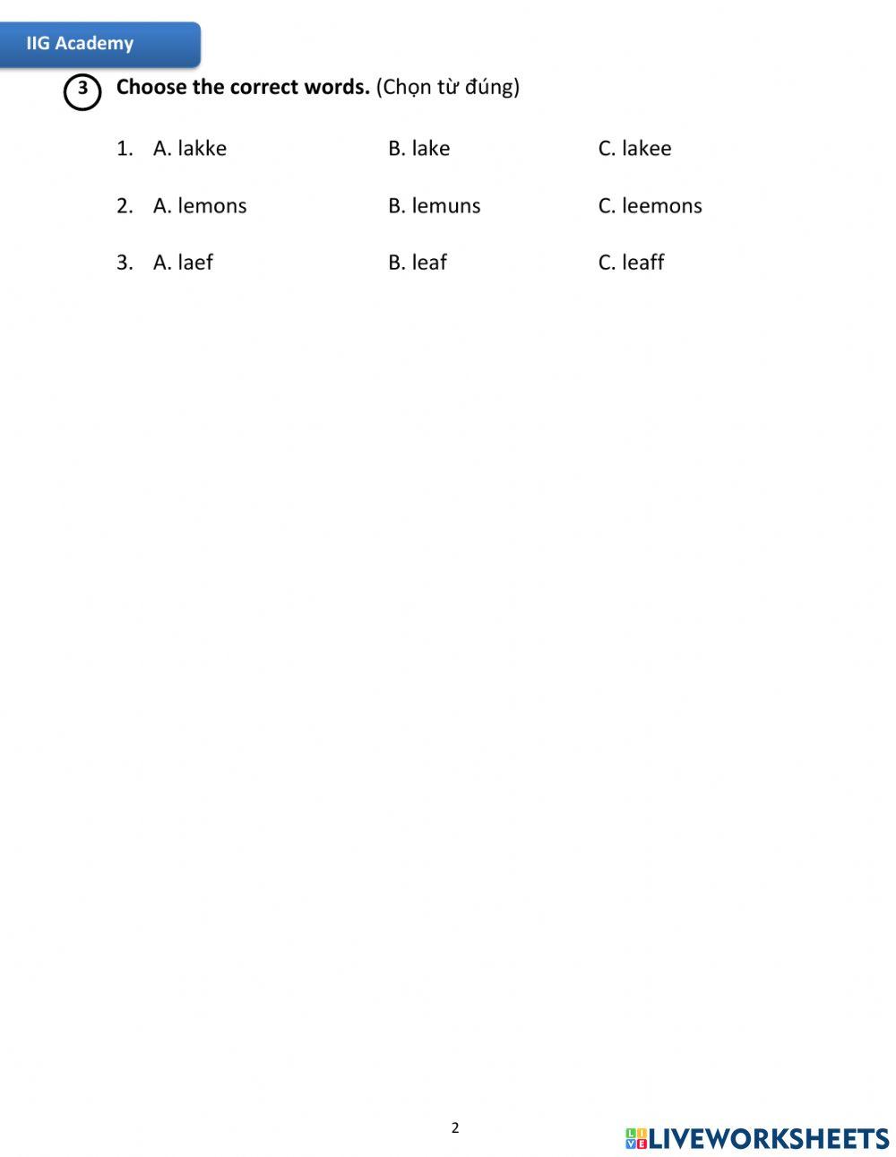 IIG-Grade 1-Worksheet 29