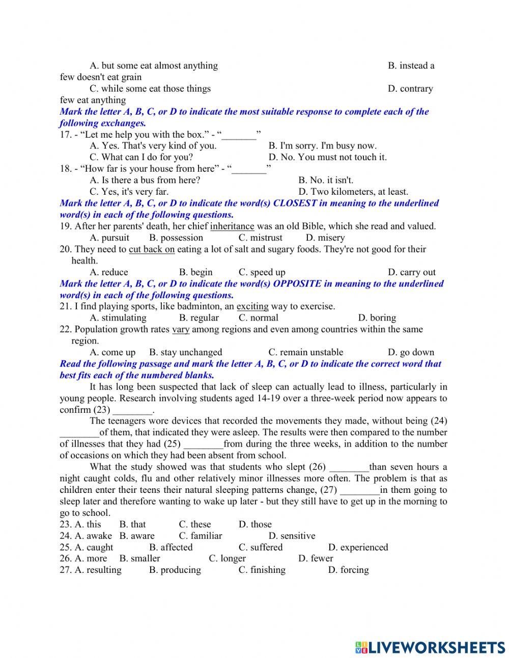 Ôn thi vào 10 - đề 18 - 40 tn