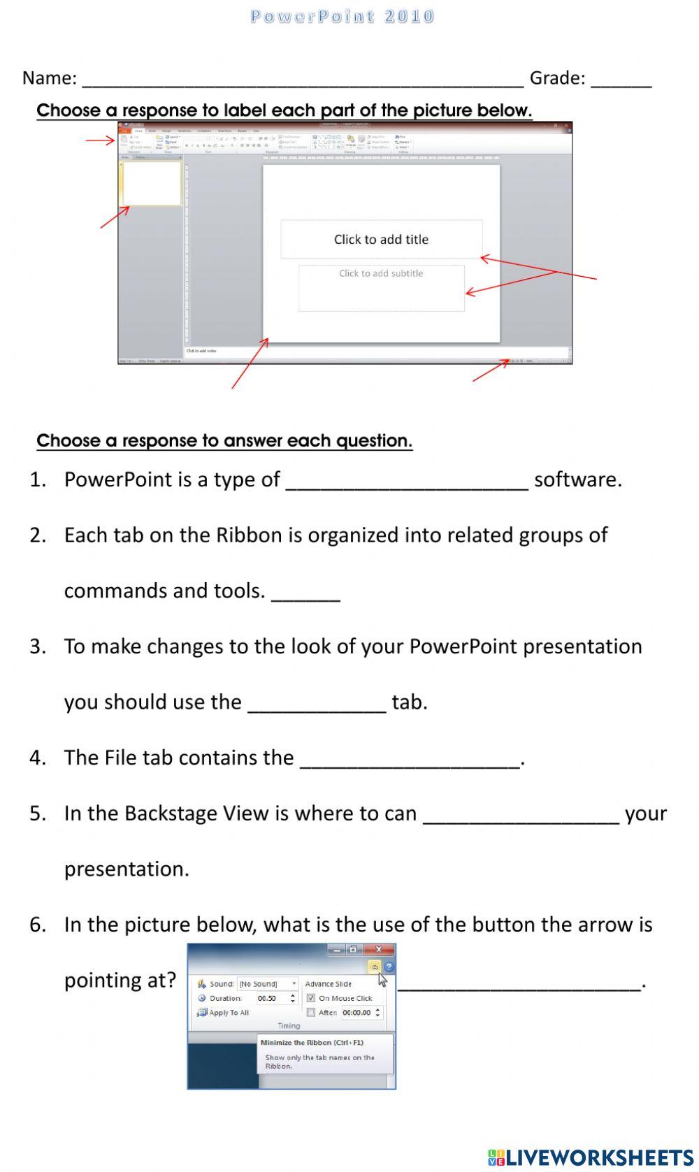 PowerPoint 2010 Beginner Quiz