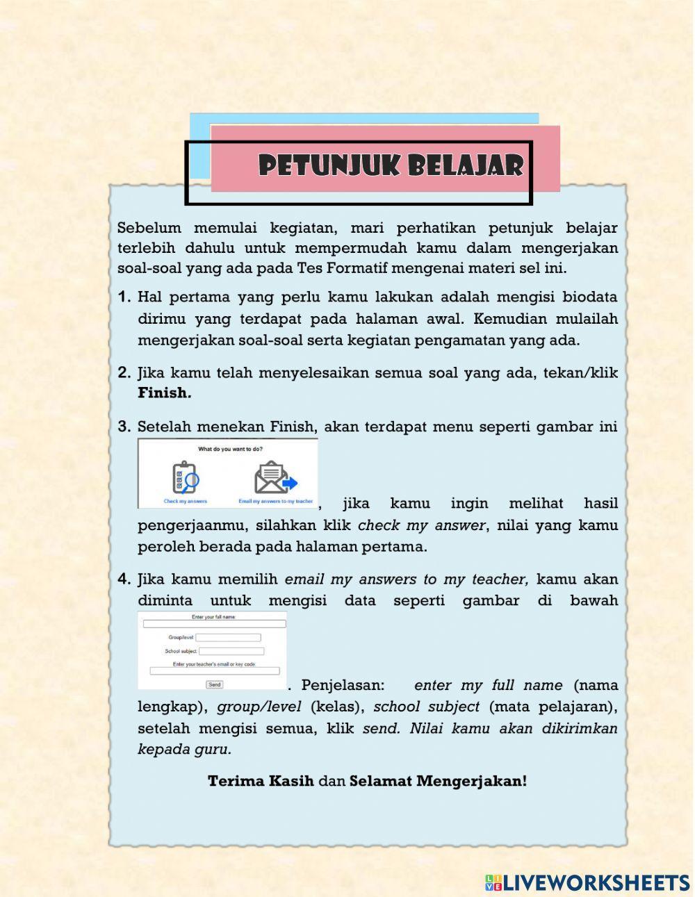Res Formatif Materi Sel