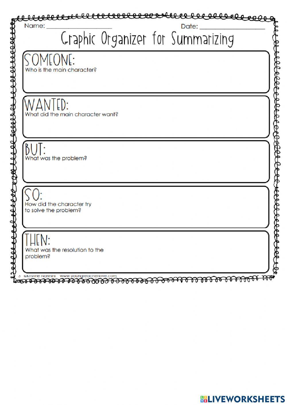 Summarizing Graphic Organizer