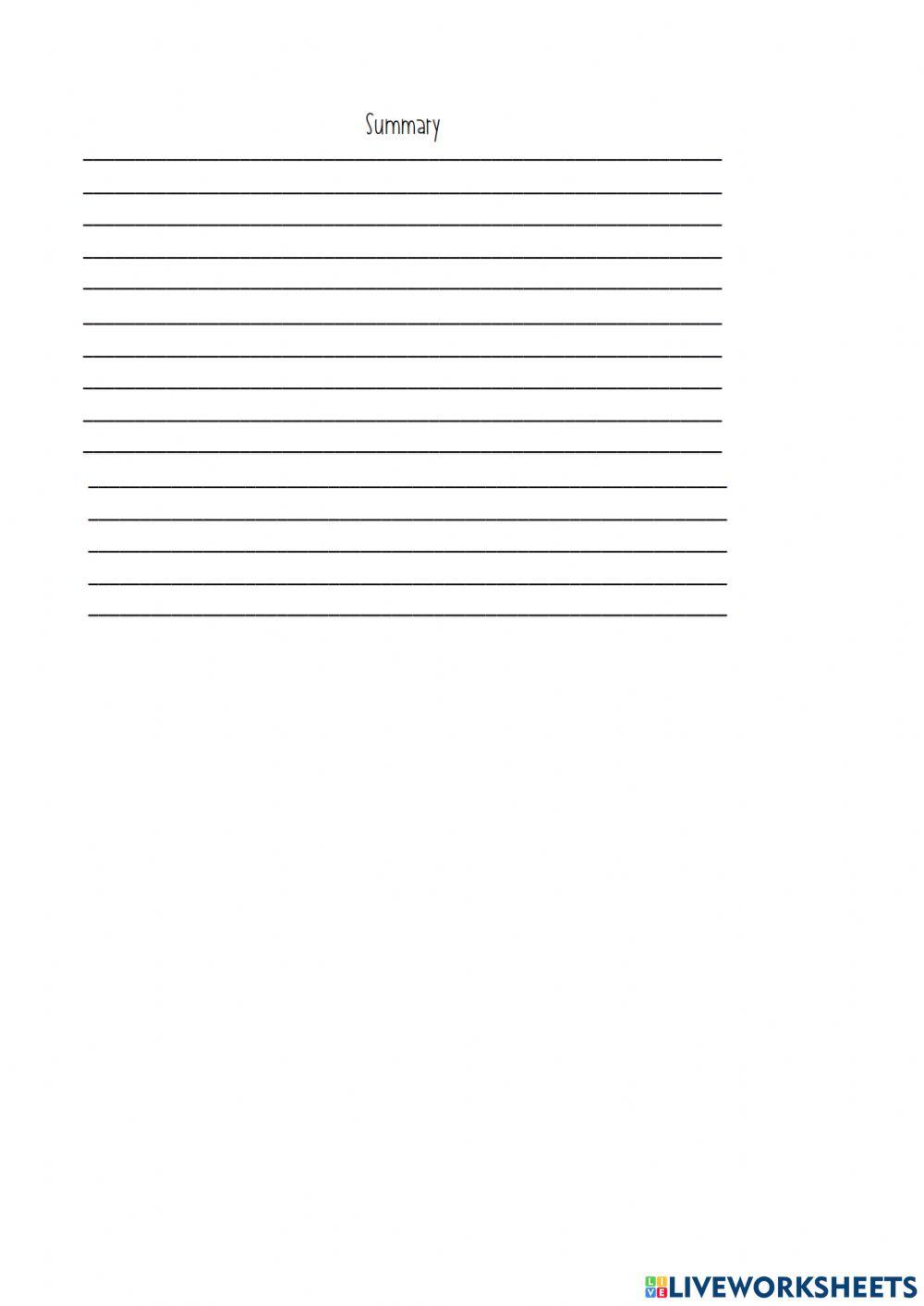 Summarize Graphic Organizer