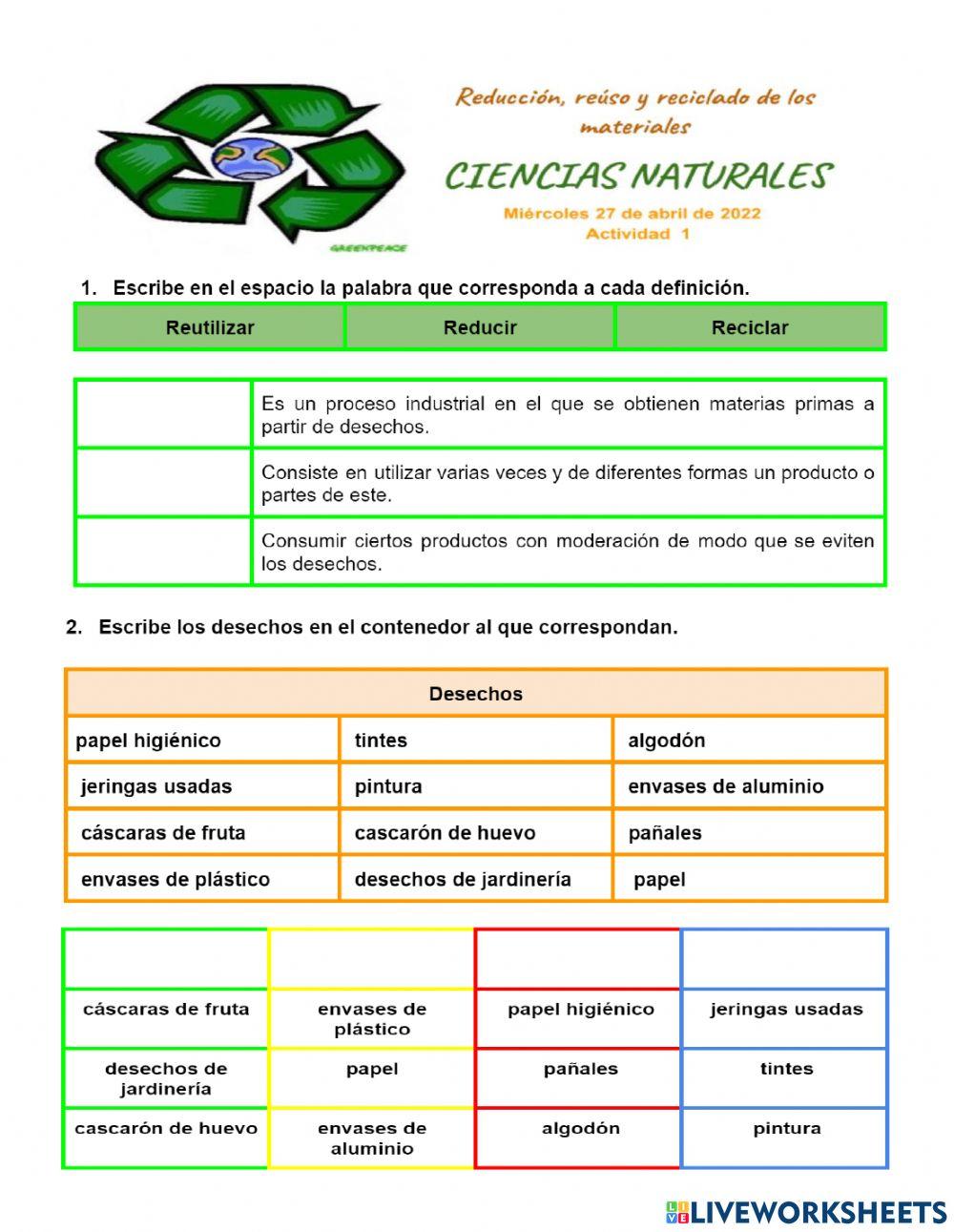 Clasificación de residuos