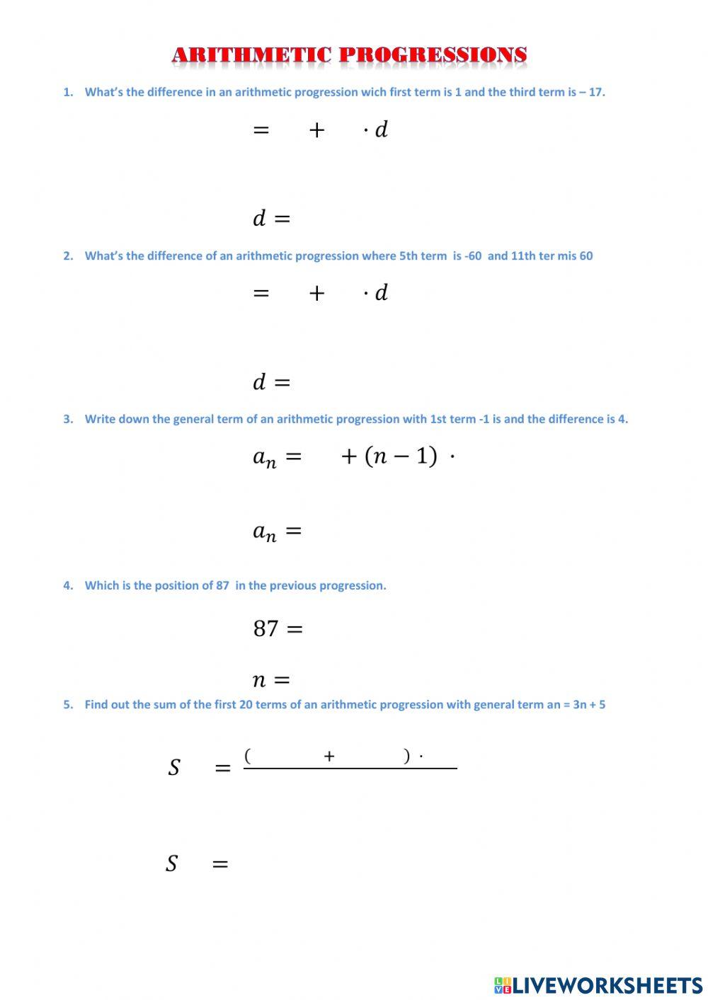 Arithmetic progression