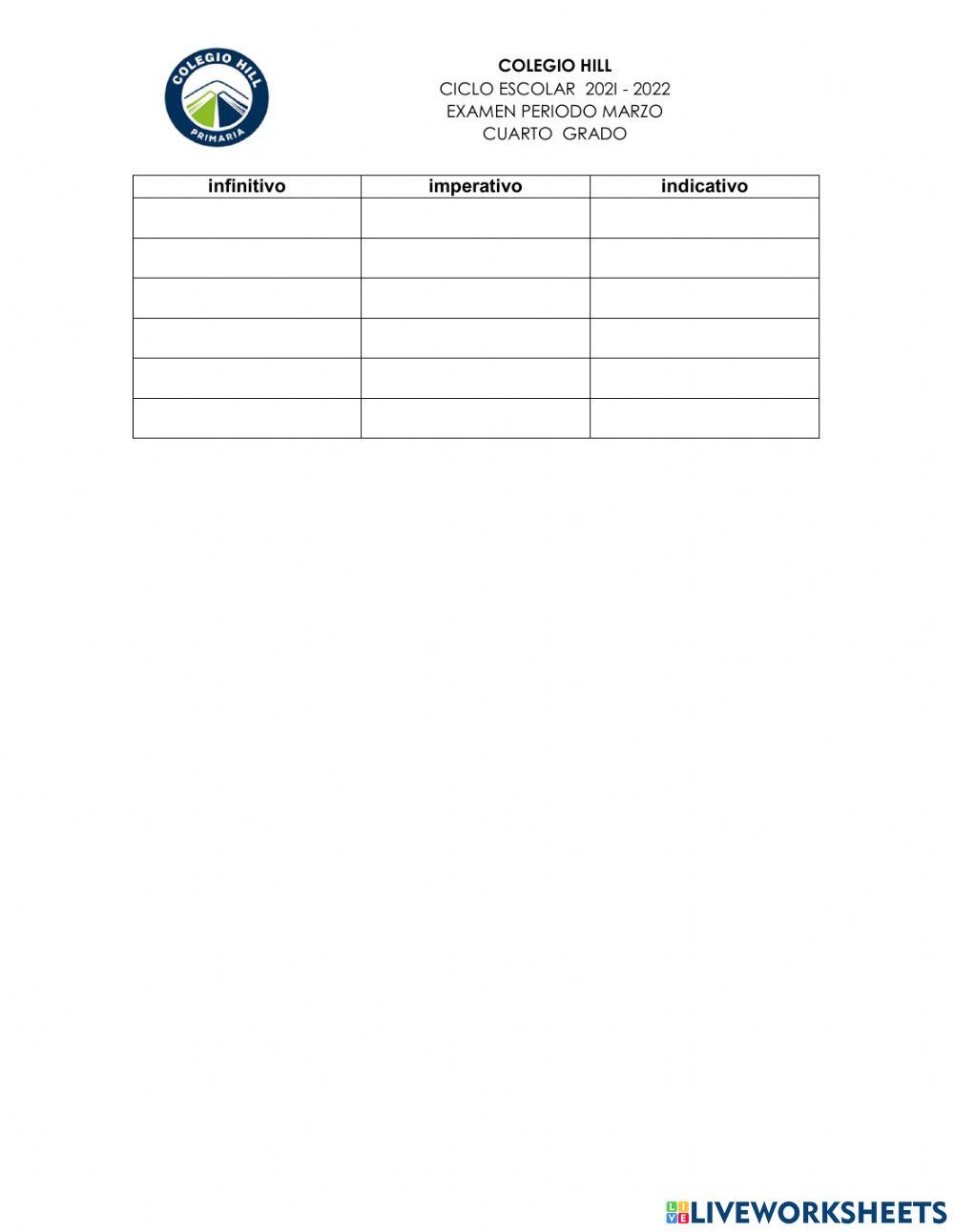 Examen español marzo