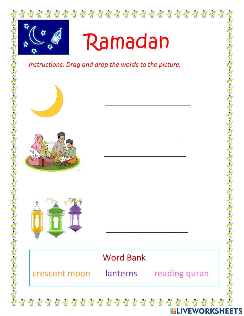 Ramadan worksheet interactive worksheet | Live Worksheets