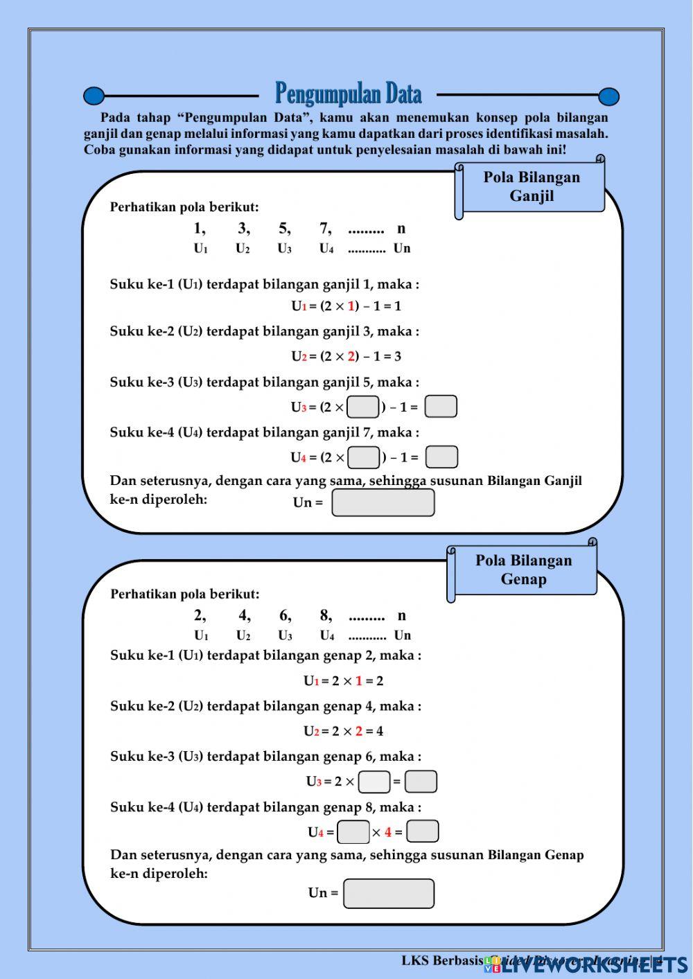 Pola Bilangan Ganjil dan Genap