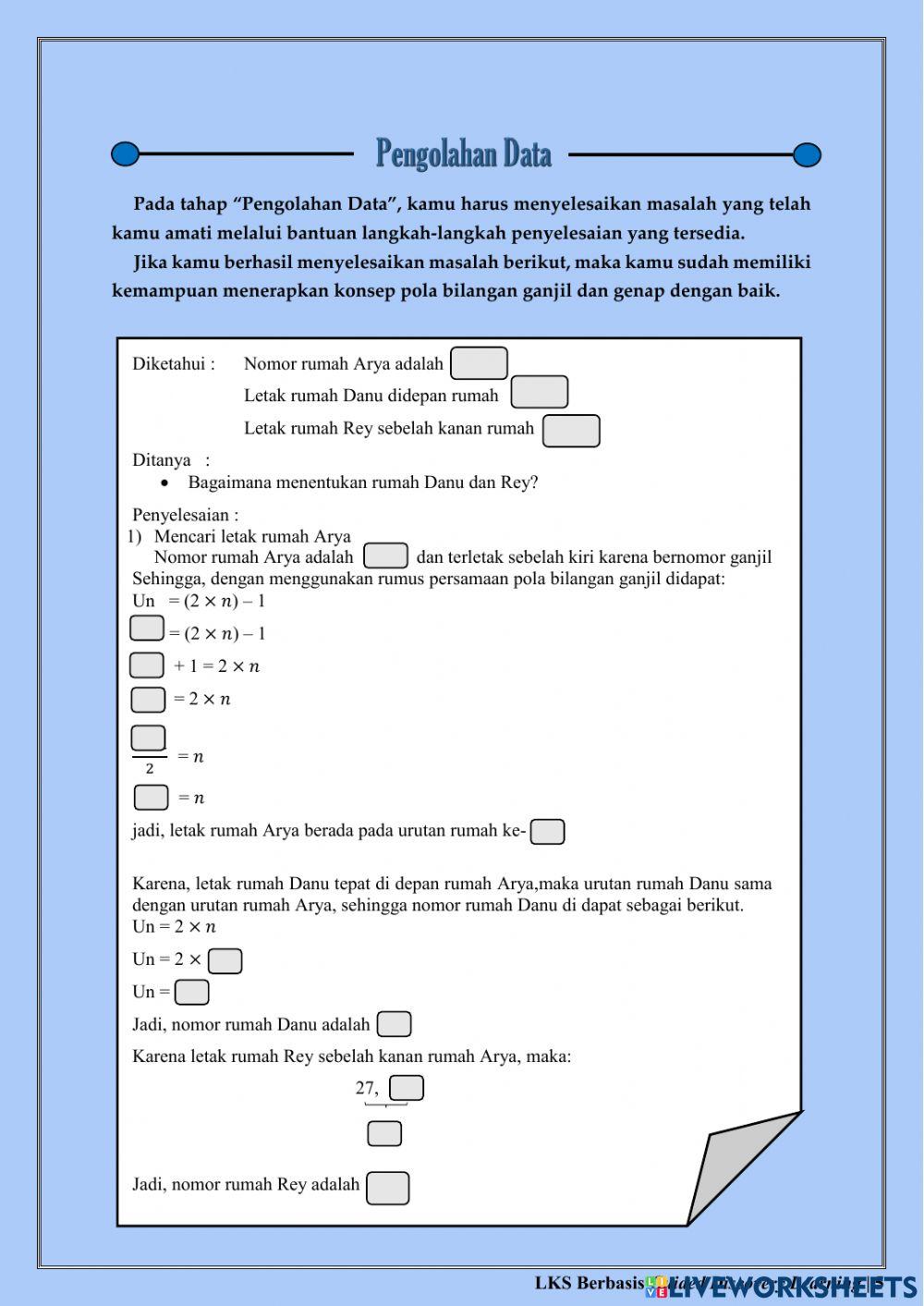 Pola Bilangan Ganjil dan Genap