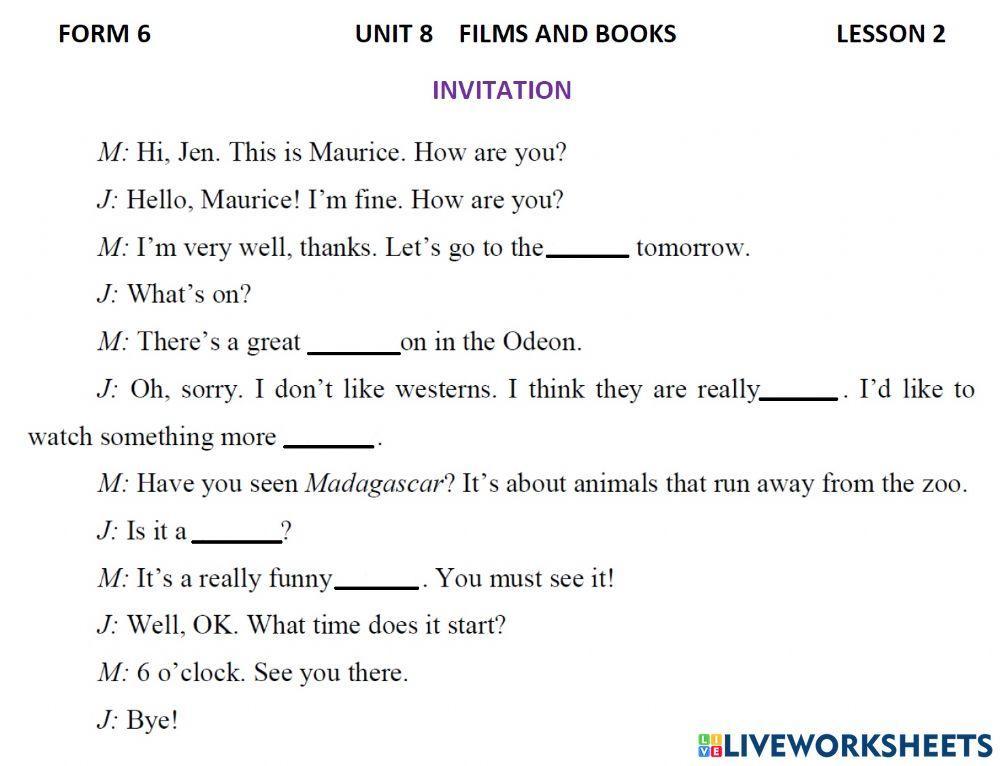 Invitation Listening 1