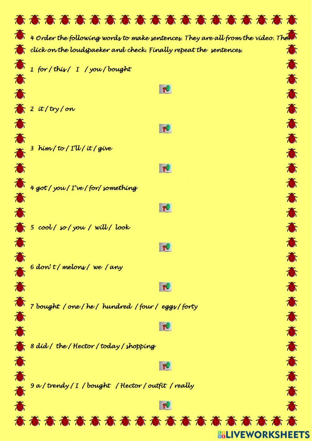 EXTRA ENGLISH CHAPTER 2 HECTOR GOES SHOPPING Minutes  10’07” -15’30”