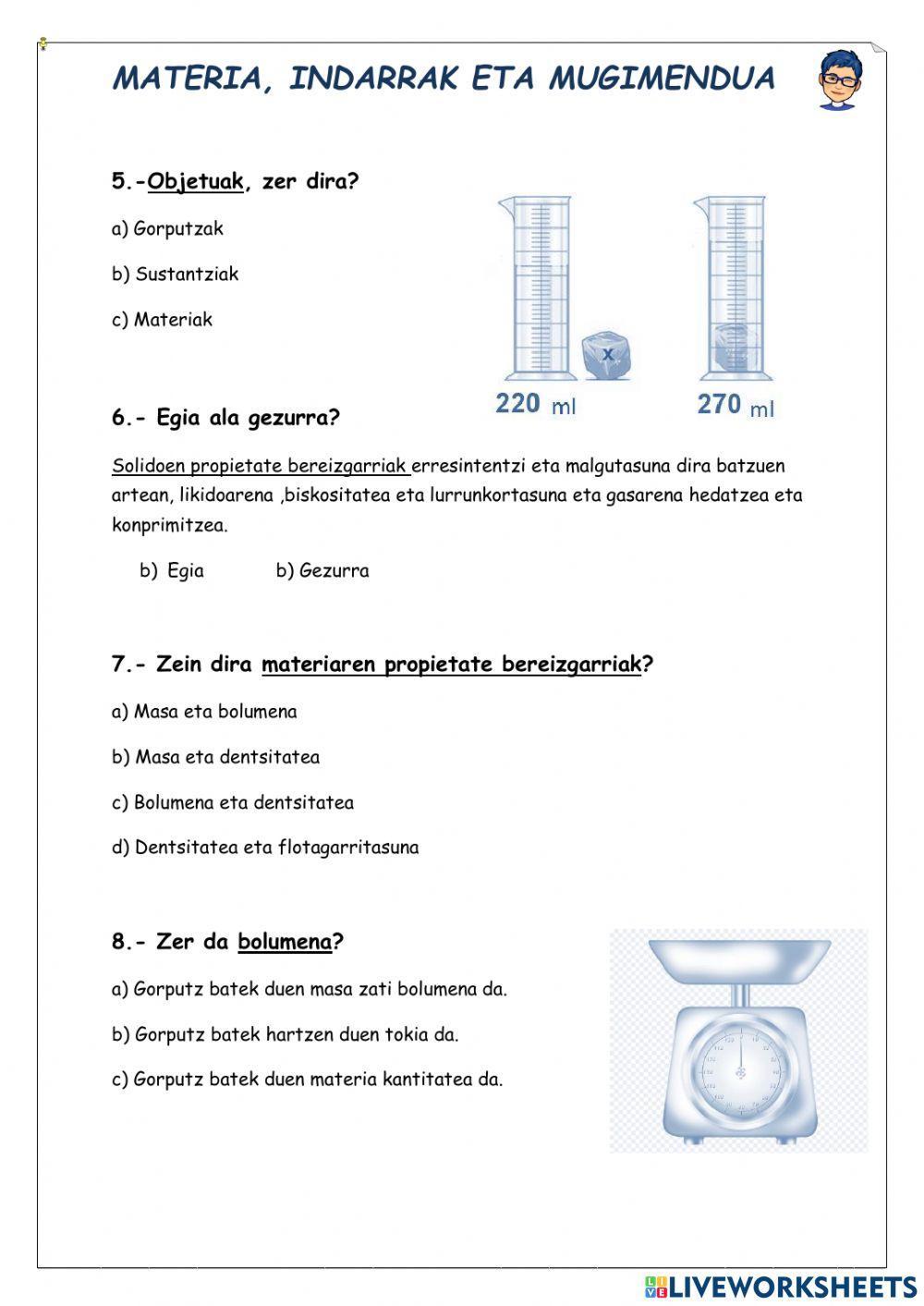 Materia, indarrak eta mugimendua