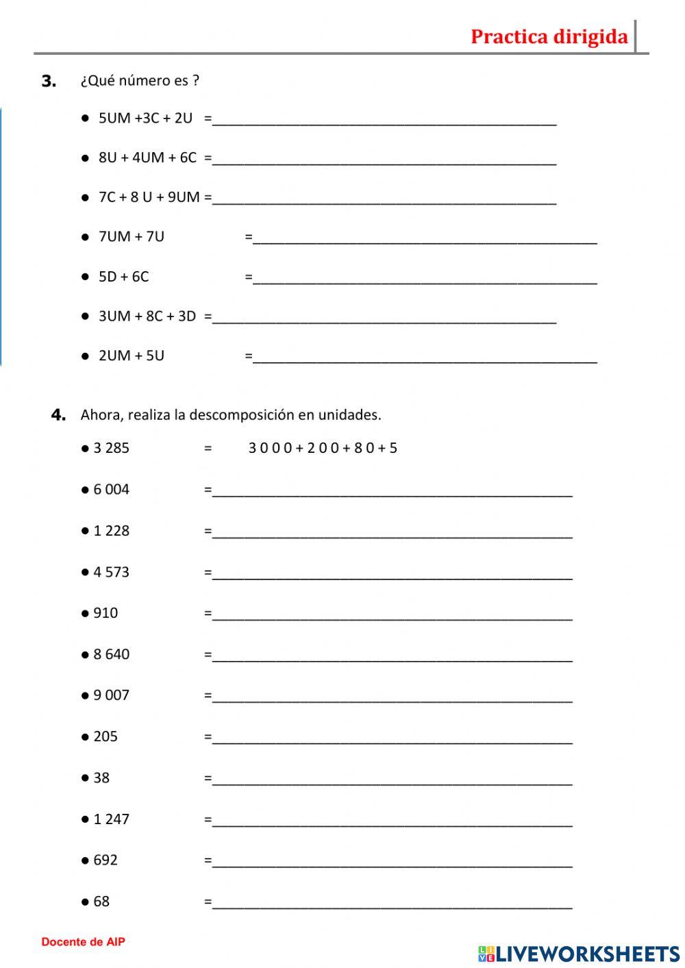 Representación gráfica de los números