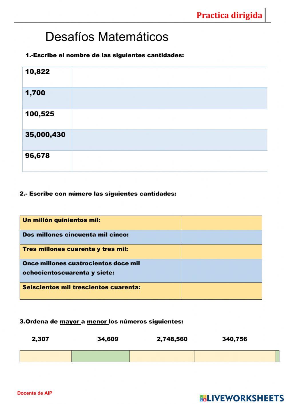 Representación gráfica de los números