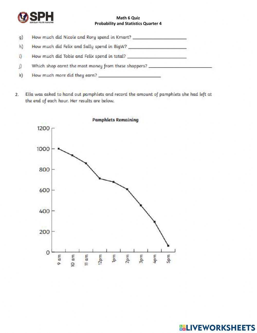 Math 6 Quiz Statistics and Probability