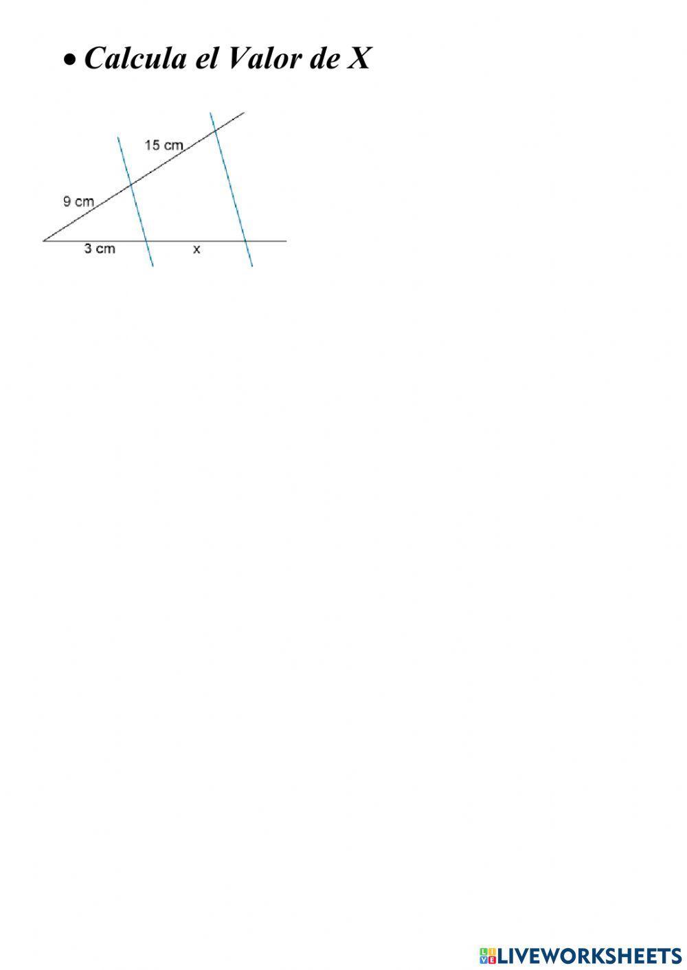 Ejercicios del Teorema de Tales