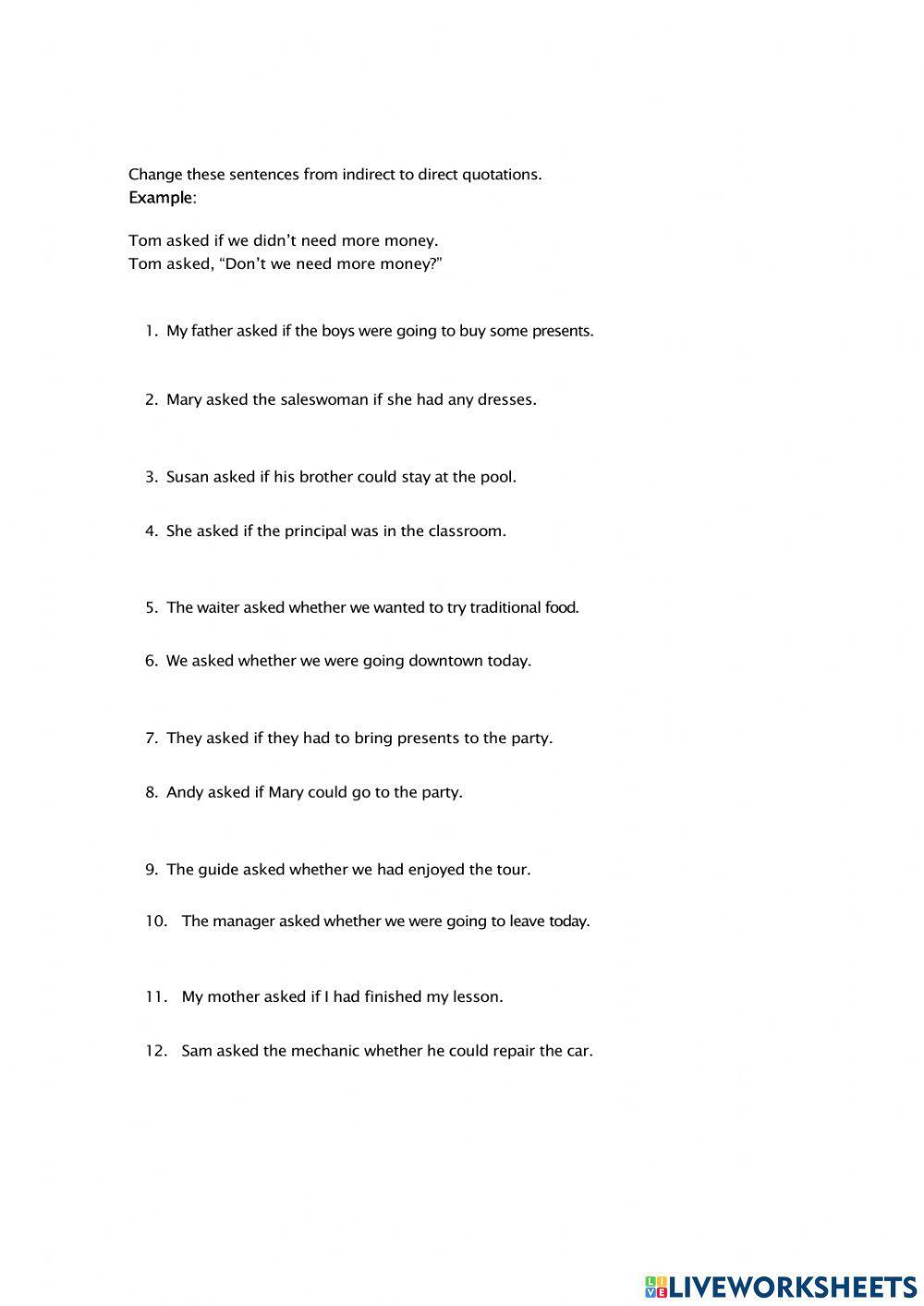 Direct and Indirect Speech