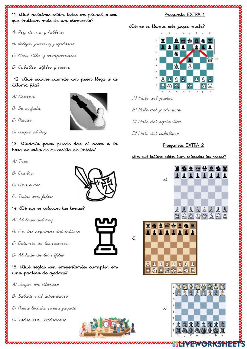 Examen ajedrez worksheet