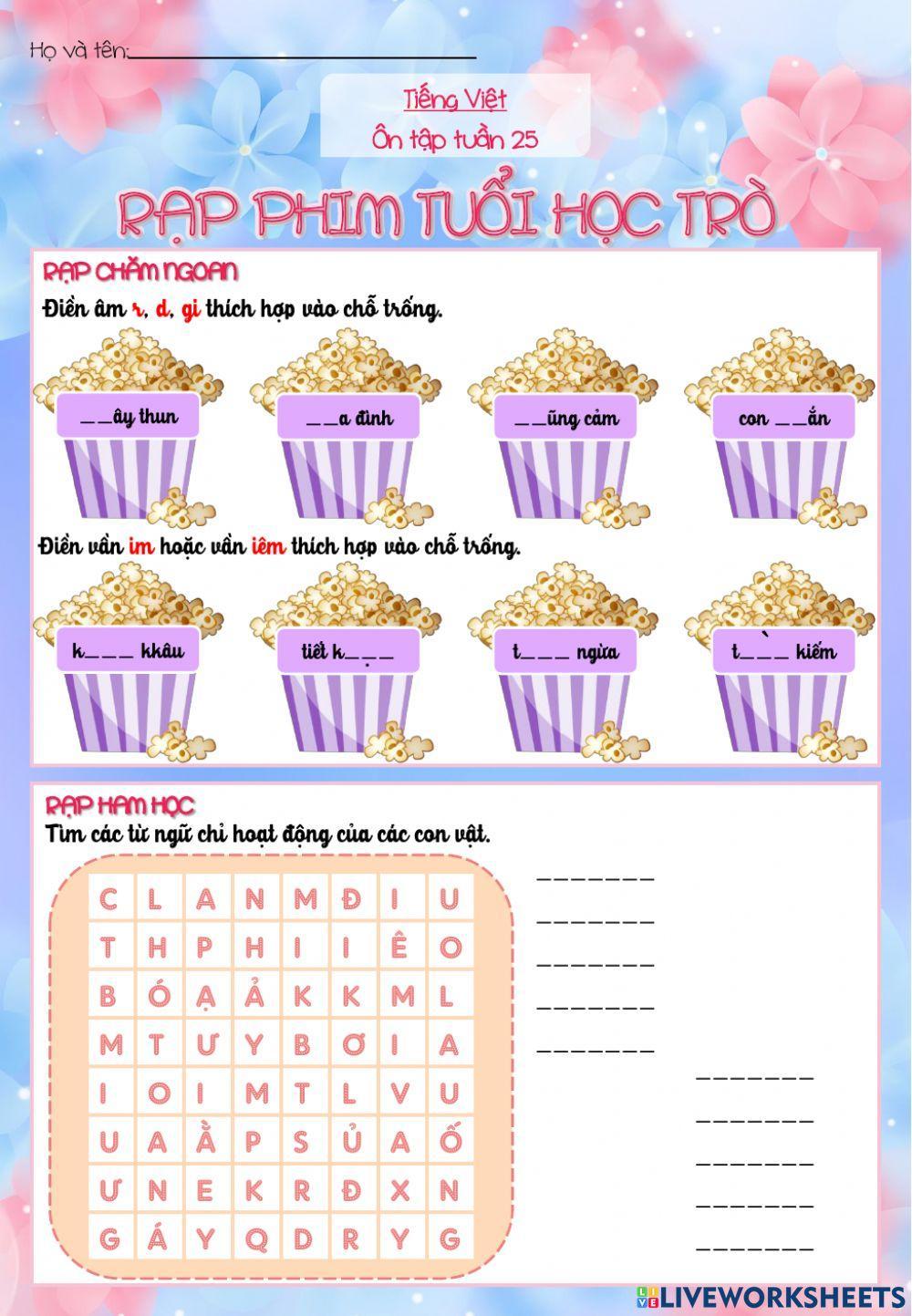 Lớp 2 - Tiếng việt - Tuần 25 - Đề 2