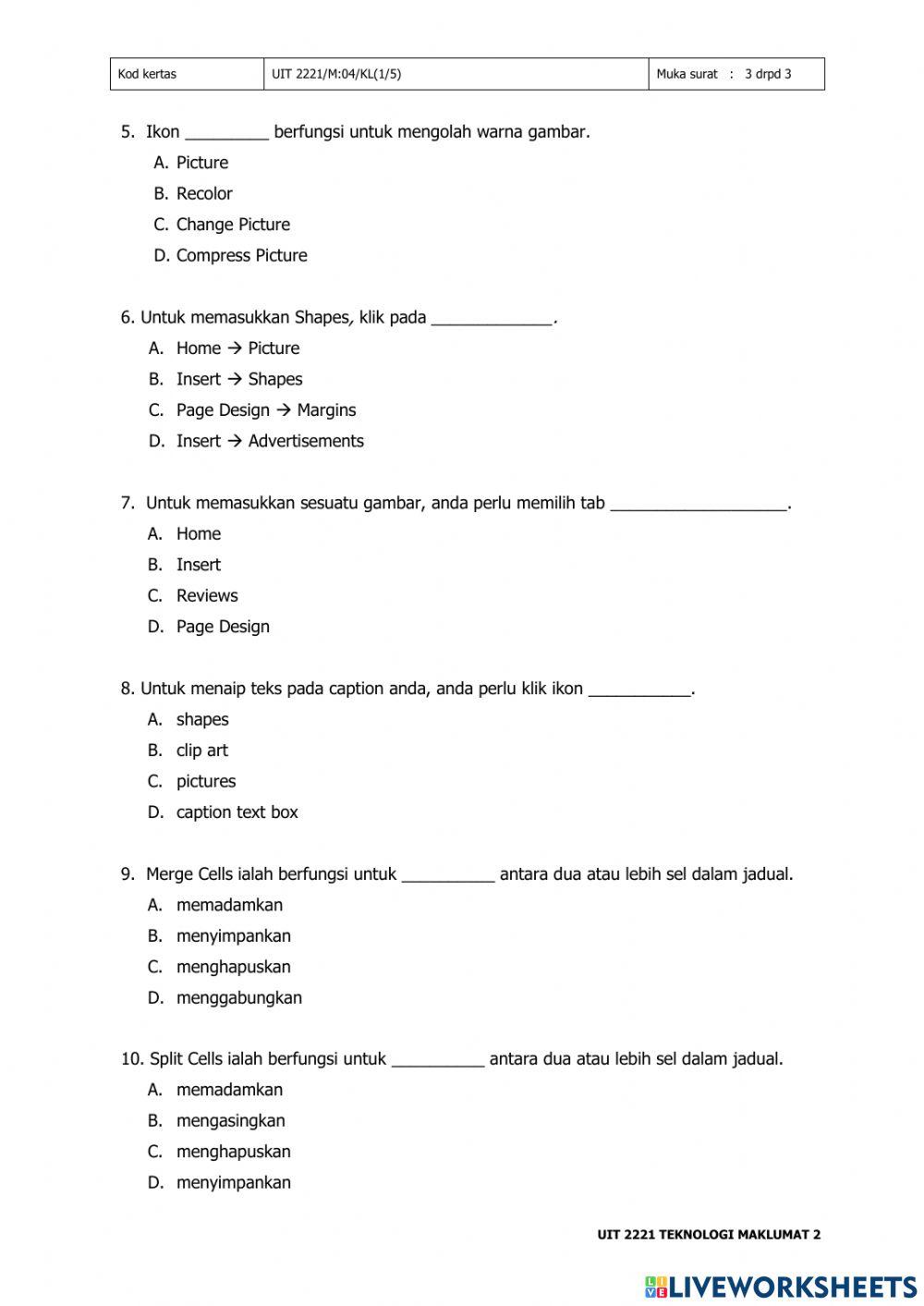 UIT2221 Kerja Lapangan MS Publisher