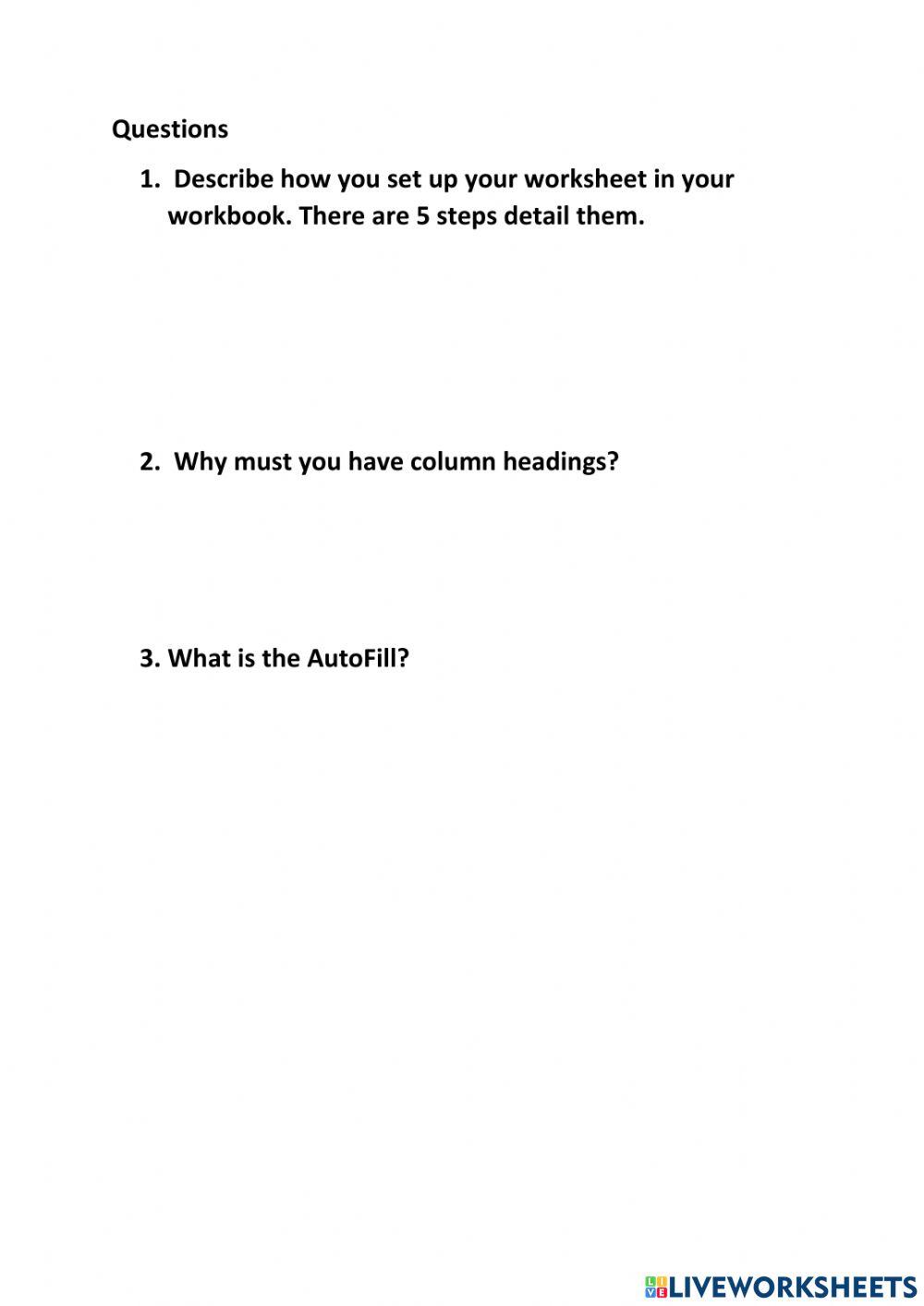 Lesson 5 Entering Editing and Managing Data. worksheet | Live Worksheets
