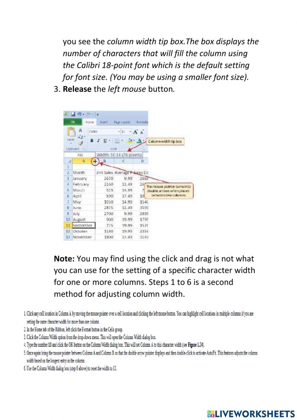 Lesson 6 deleting data and using the undo command worksheet live